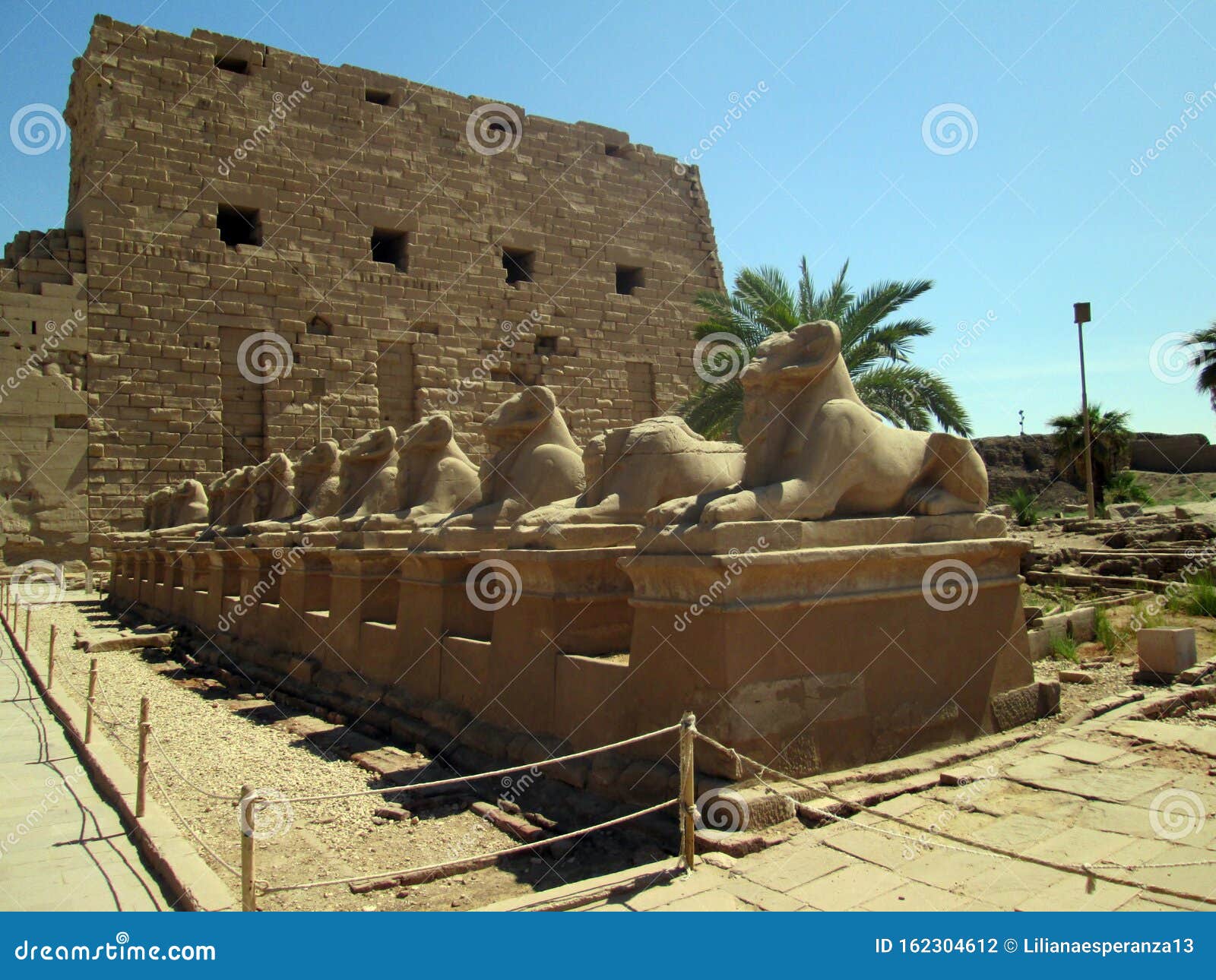 sphinx avenue karnak temple luxor egypt