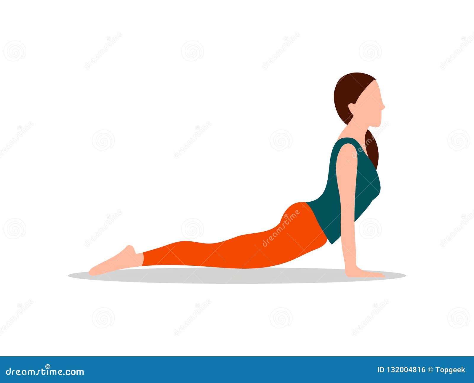 Best Girl doing sphinx yoga pose Illustration download in PNG & Vector  format