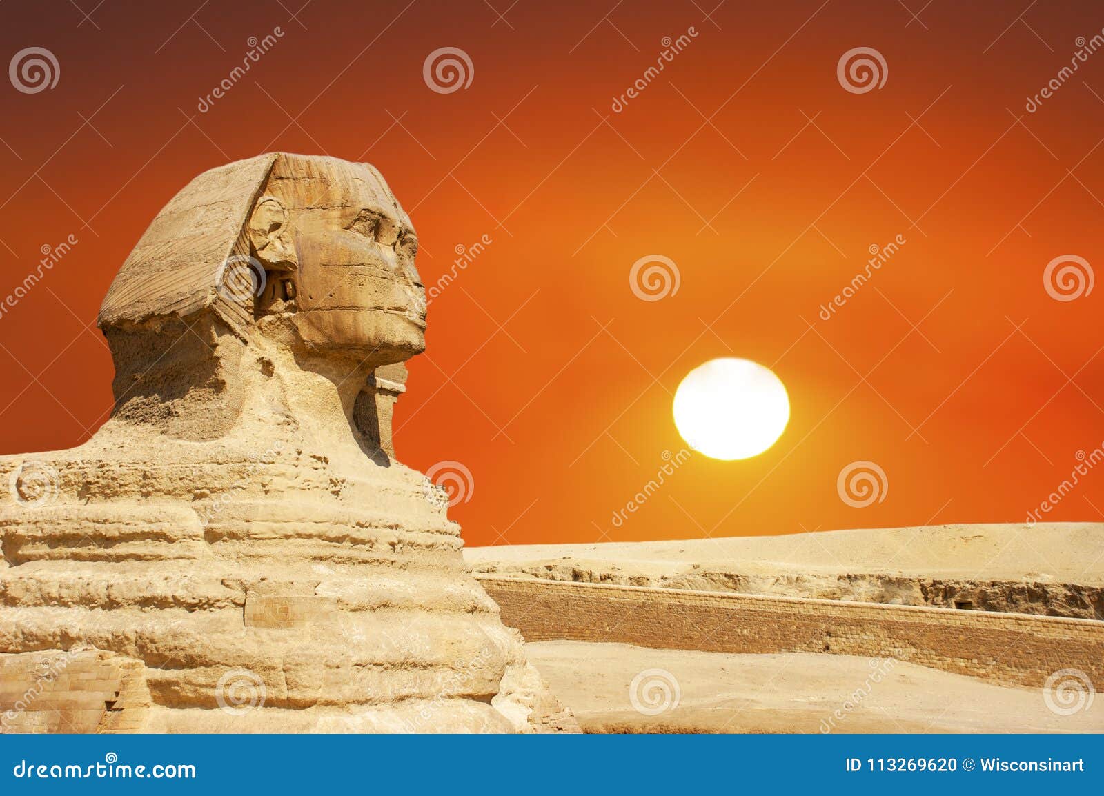 Sphinx Voyage De Gizeh Le Caire Egypte Lever De Soleil