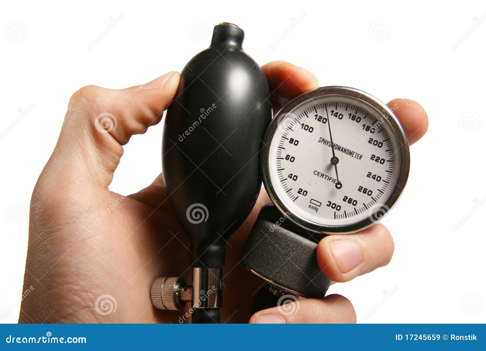 Sphygmomanometer in hand stock image. Image of equipment 17245659