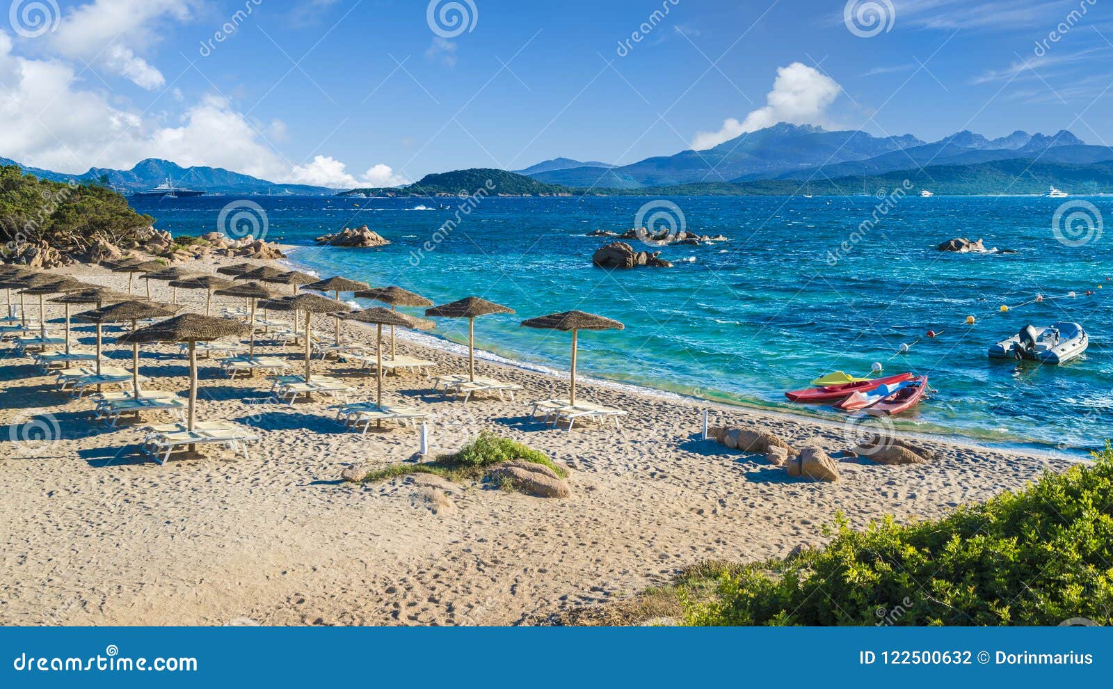 spiaggia del pirata capriccioli, amazing beach of emerald coast, sardinia island, italy