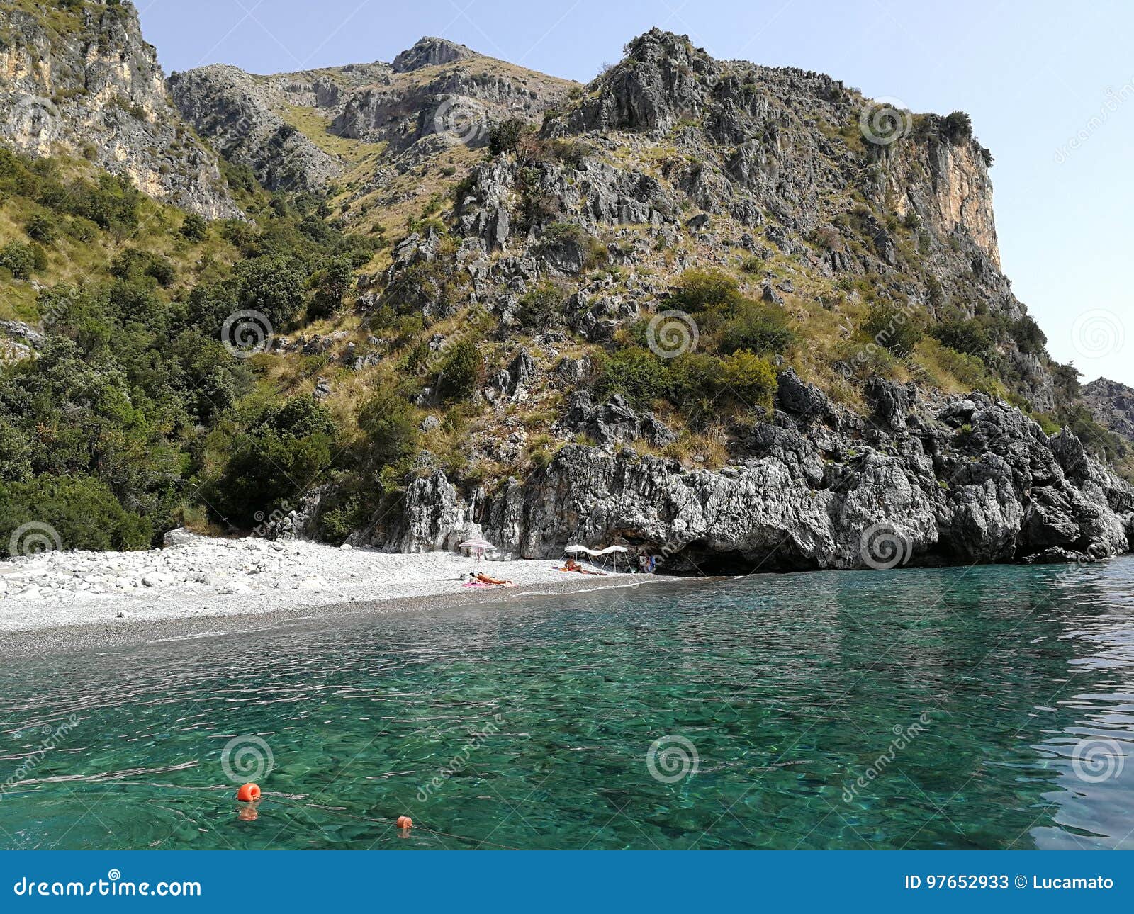 Spiaggia Di Valloncello Di Scario Immagine Stock