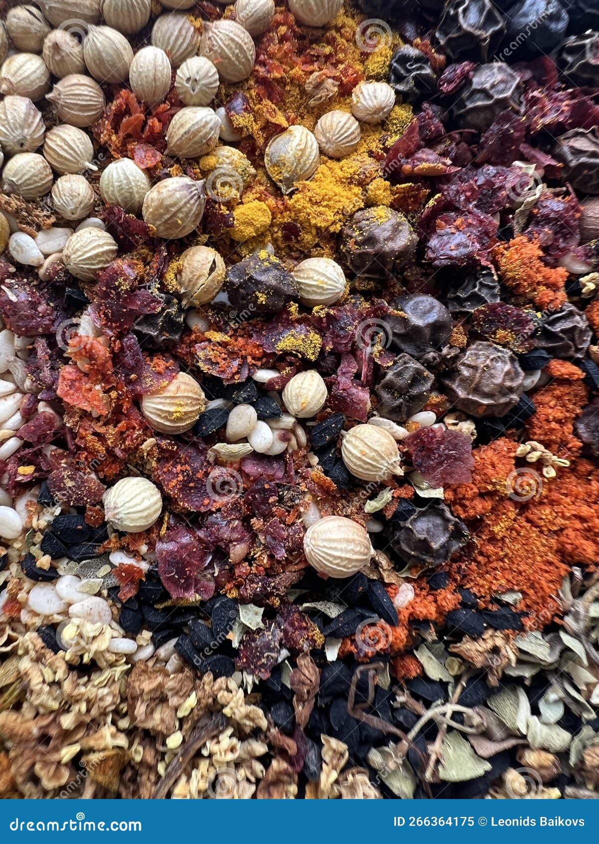 Spice Drawing Red and Black Pepper, Paprika, Turmeric Stock Image