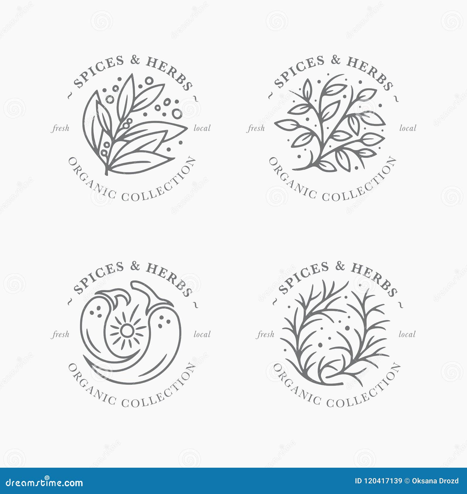 Spice and Herb Round Label Collection. Stock Illustration With Regard To Free Round Label Templates Download