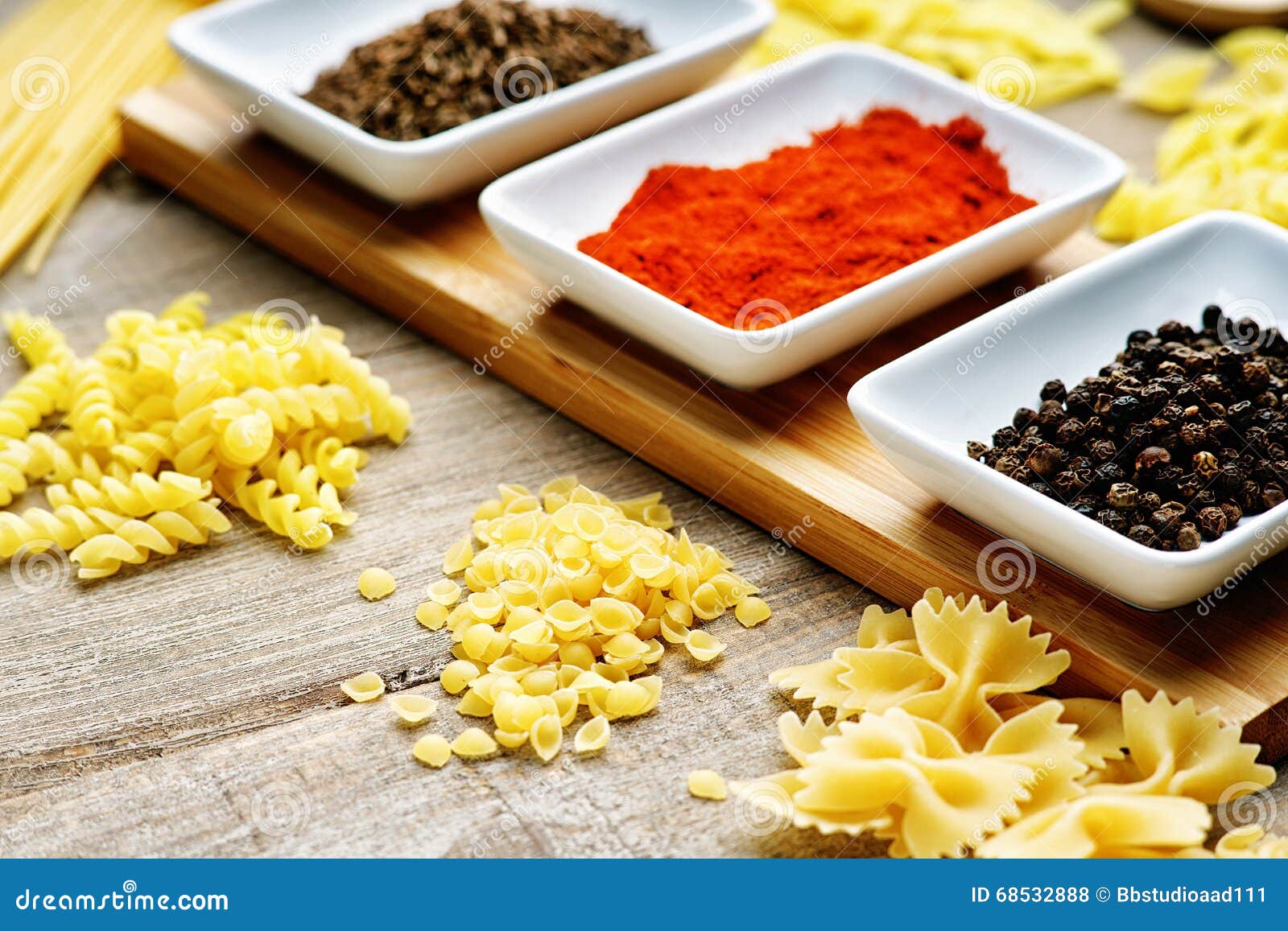 Spice and pasta stock photo. Image of cooking, yellow 68532888