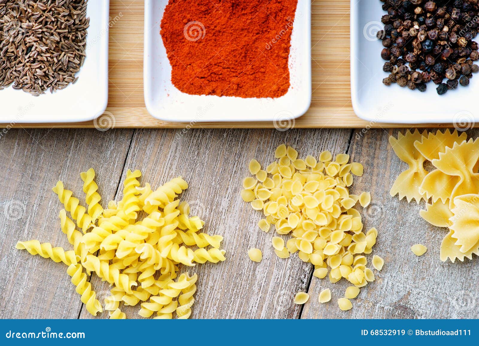 Spice and pasta stock image. Image of pepper, cooking 68532919