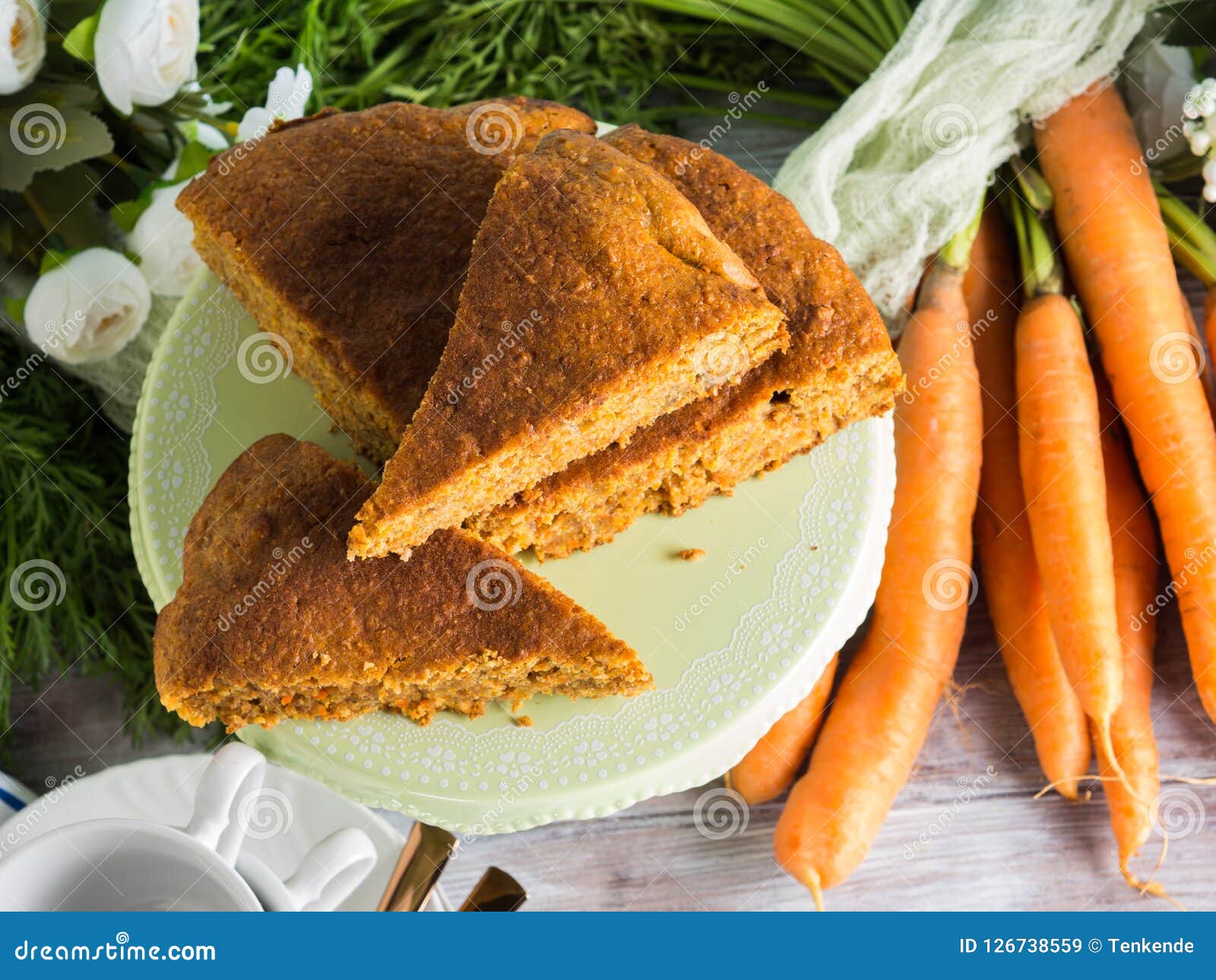 Spiced Carrot Cake with Walnuts and Cinnamon Stock Image Image of