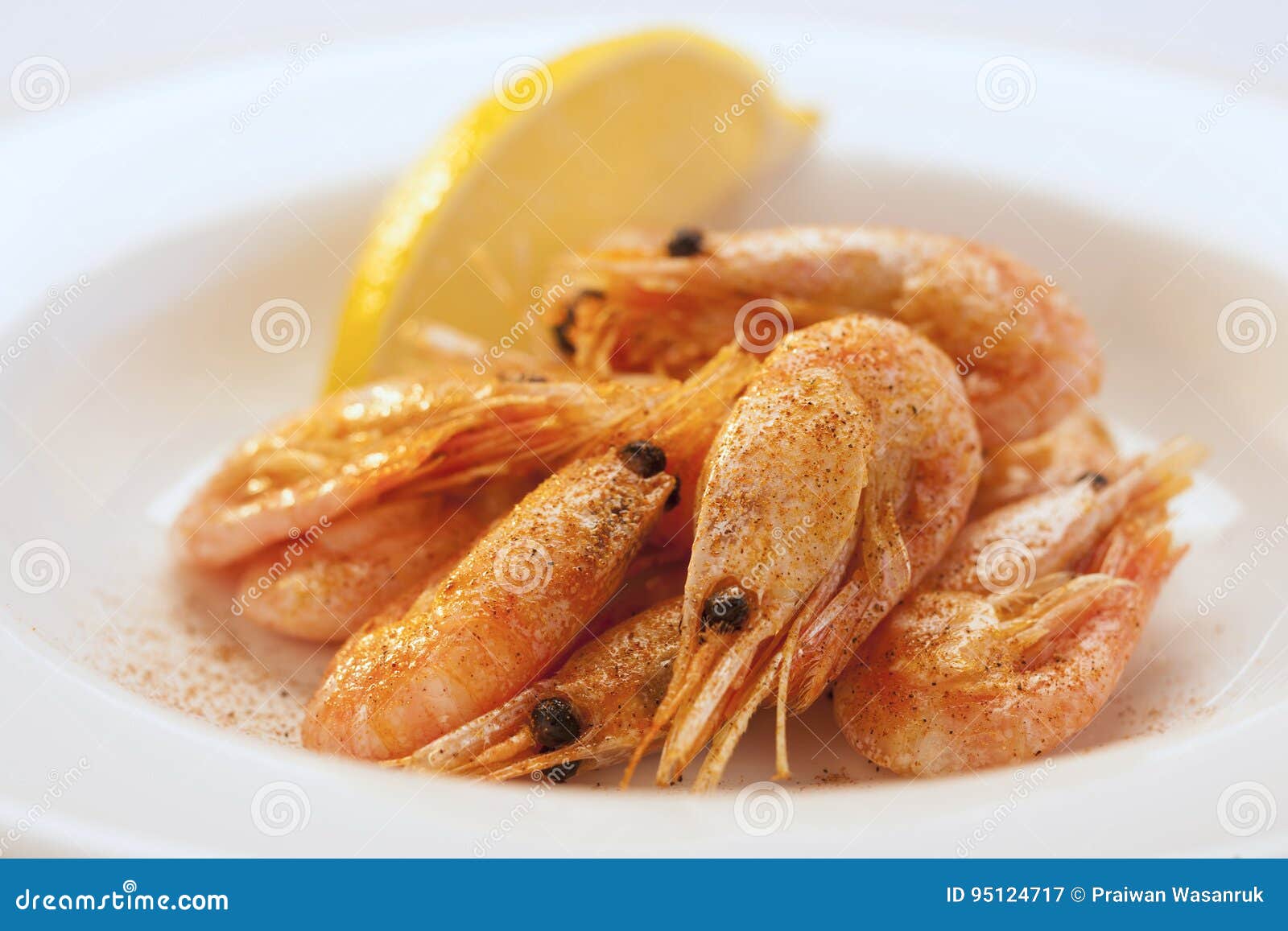 Spiced SaltBaked Shrimp stock image. Image of seafood 95124717