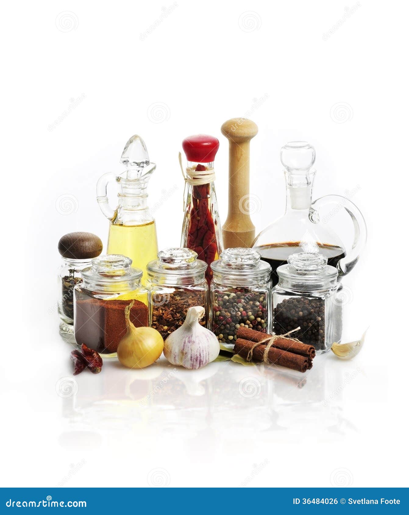 Spices,Cooking Oil and Vinegar Stock Photo Image of chili, powder