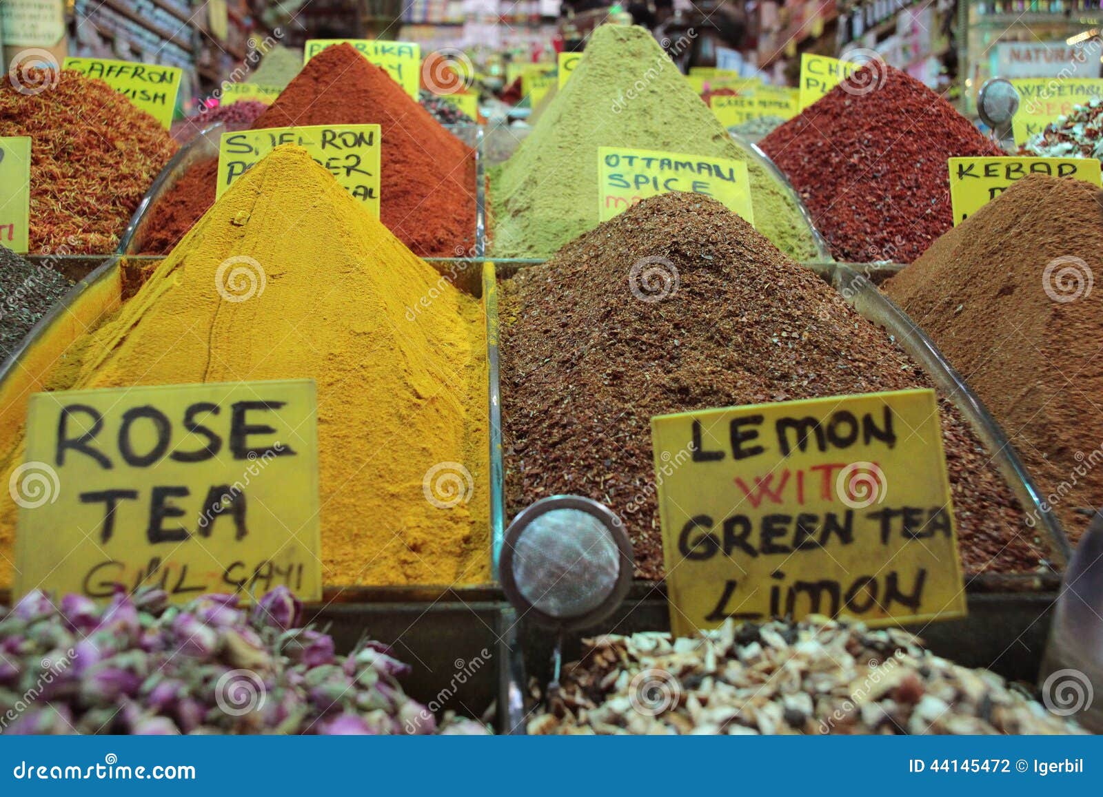 spices in an istanbul bazar