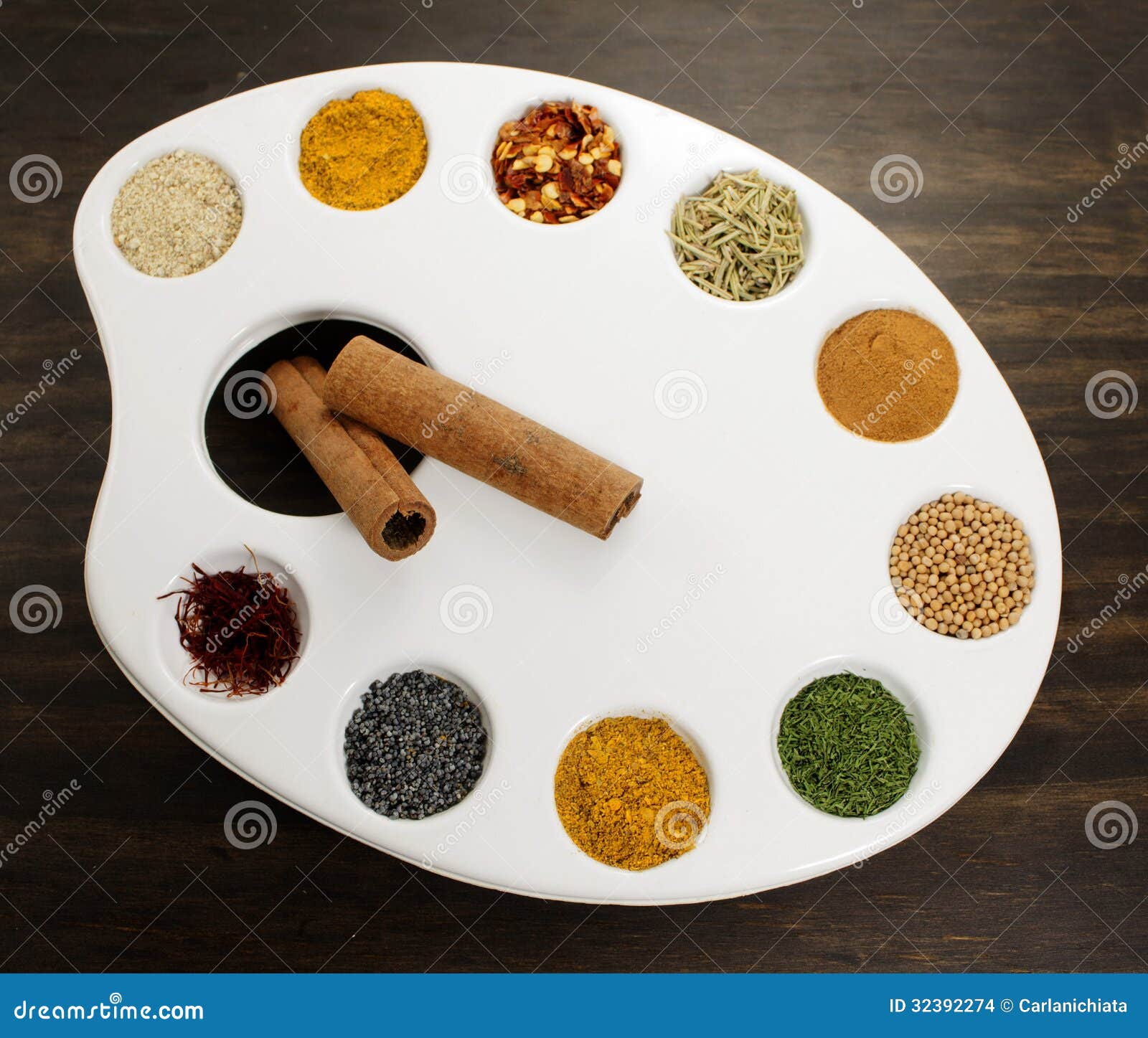 Spices palette stock photo. Image of aroma, season, recipe 32392274
