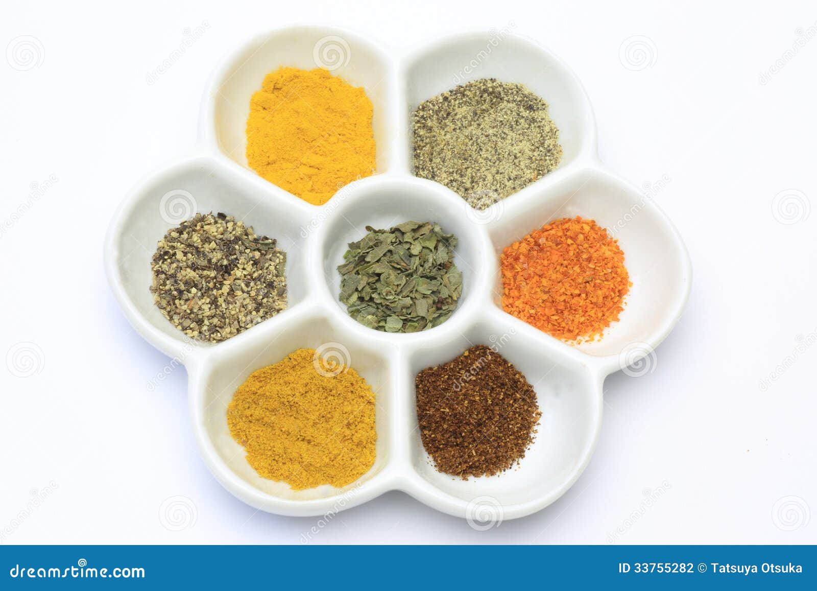 Spices in a palette stock photo. Image of palette, turmeric 33755282