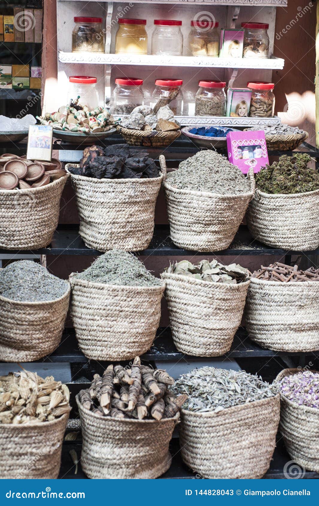 Spices for sale editorial stock photo. Image of jemaa 144828043