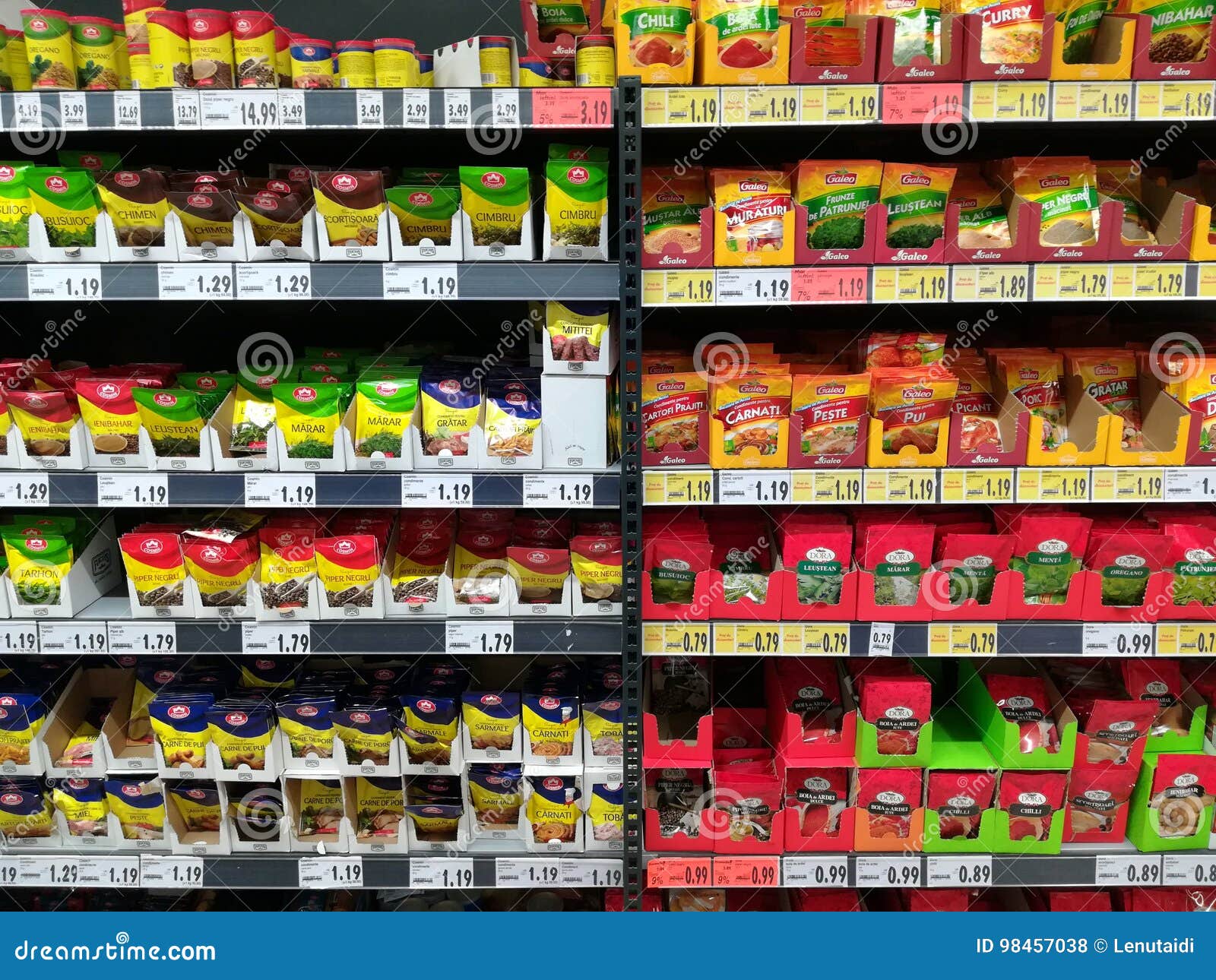 Spices in the supermarket editorial stock photo. Image of healthy