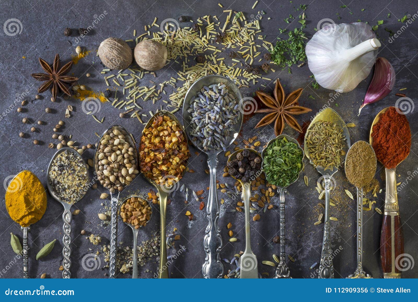 Spices Used To Add Flavor To Cooking Stock Photo - Image of leaf