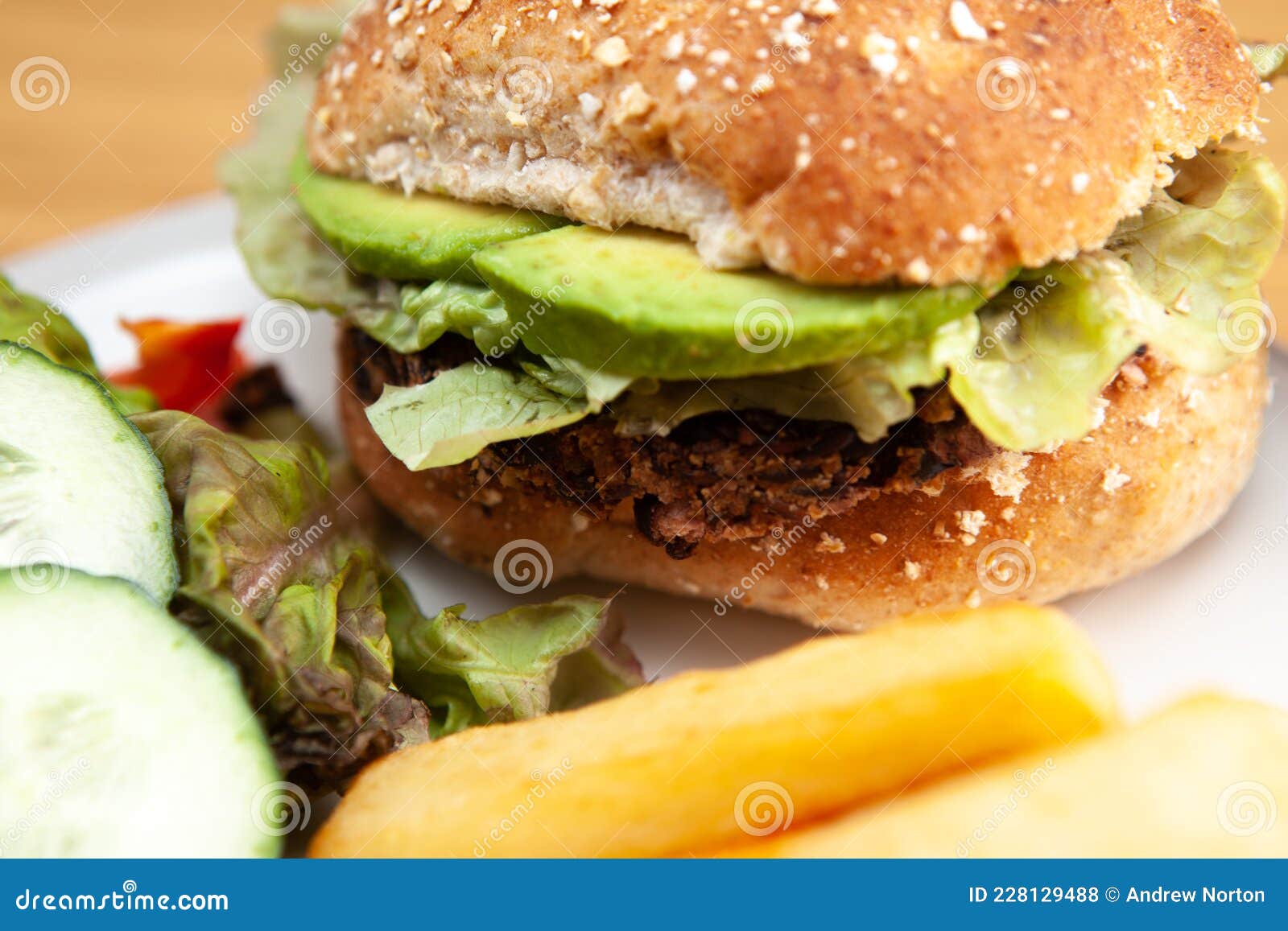 Spicy Bean Burger and Chips Stock Photo Image of black, vegan 228129488