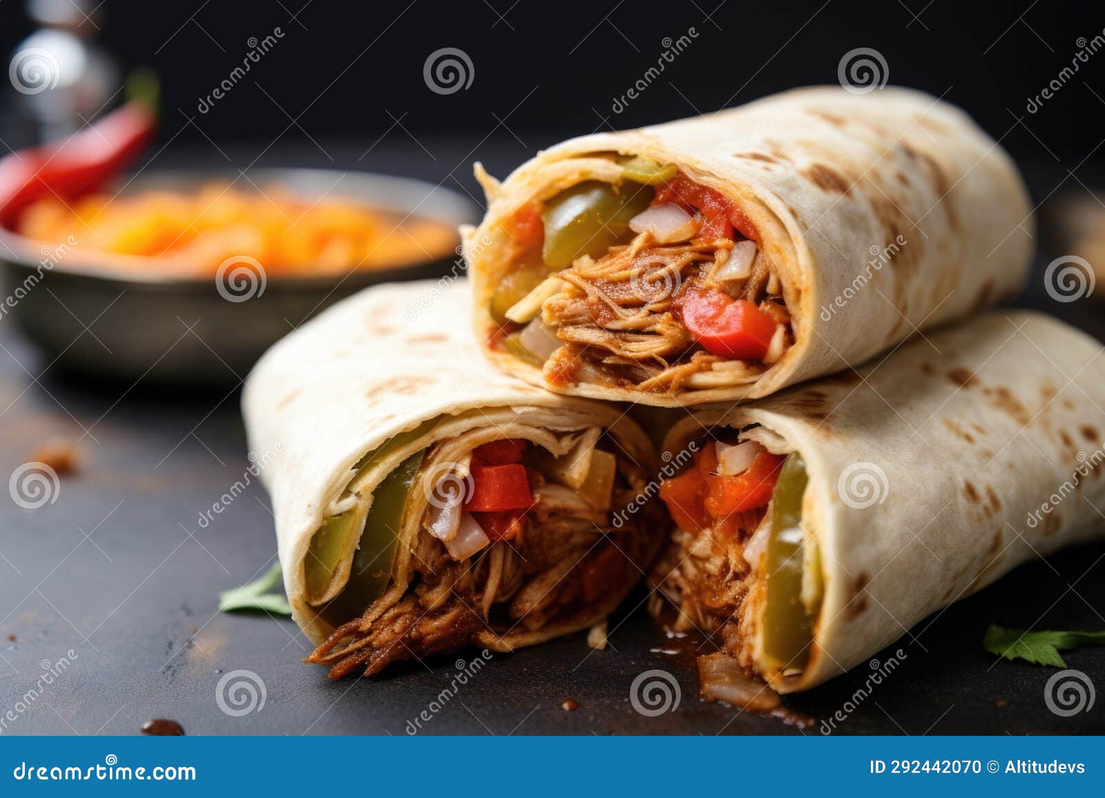 Spicy Burrito with Jalapenos Visible on Top Stock Photo Image of