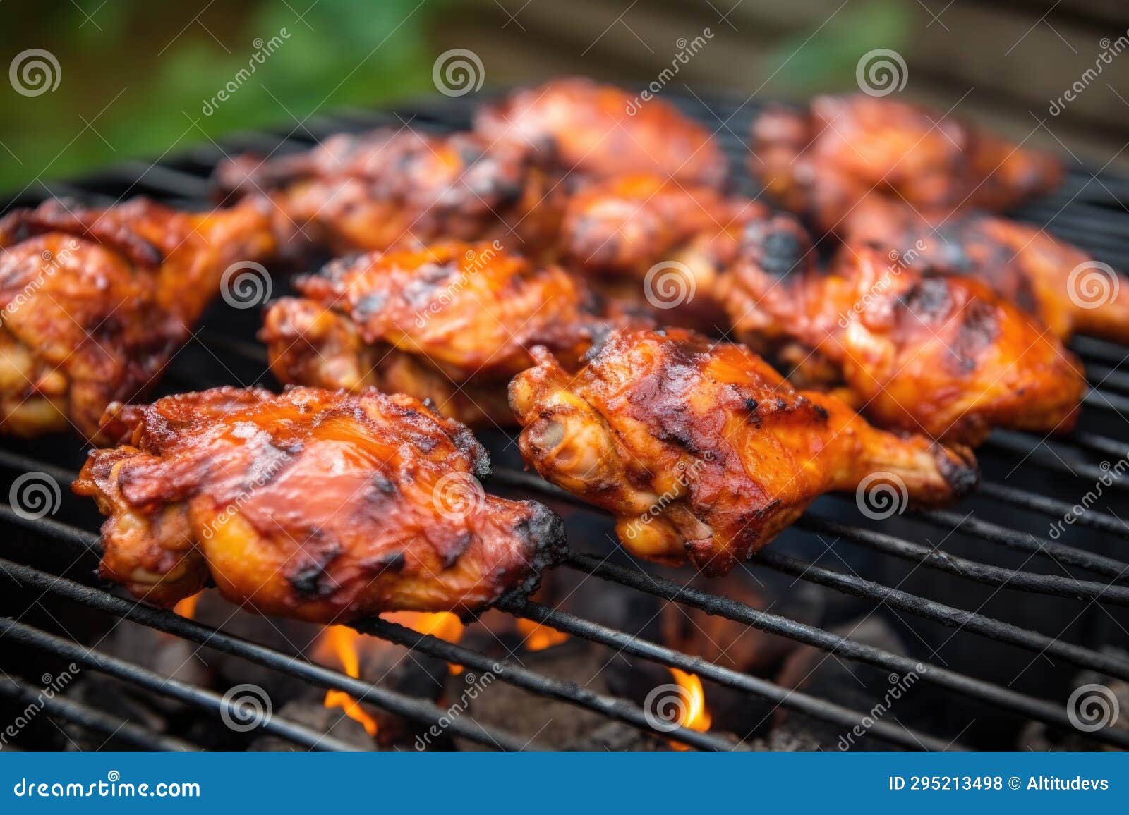 Spicy Chicken Wings on a Bbq Grill Stock Photo Image of cookout, food
