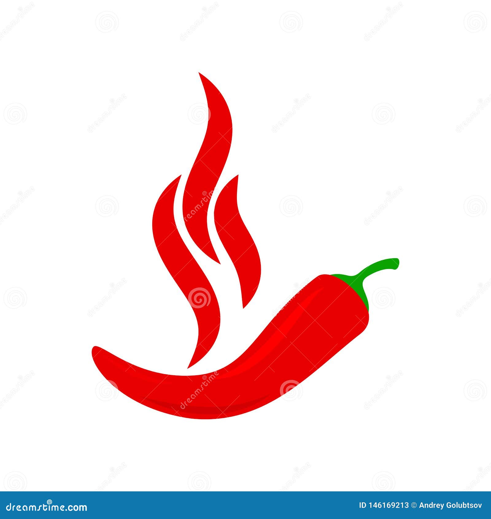 Spicy Chili Hot Red Pepper Vector Label Spicy Food Jalapeno