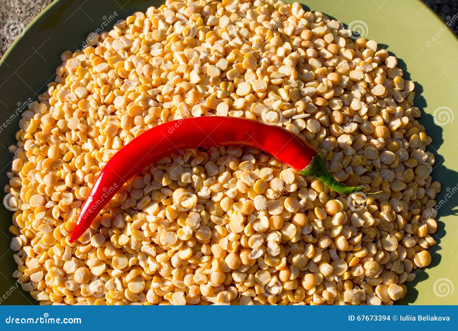 Spicy Chili Pepper in a Dish with Peas Stock Photo Image of aromatic