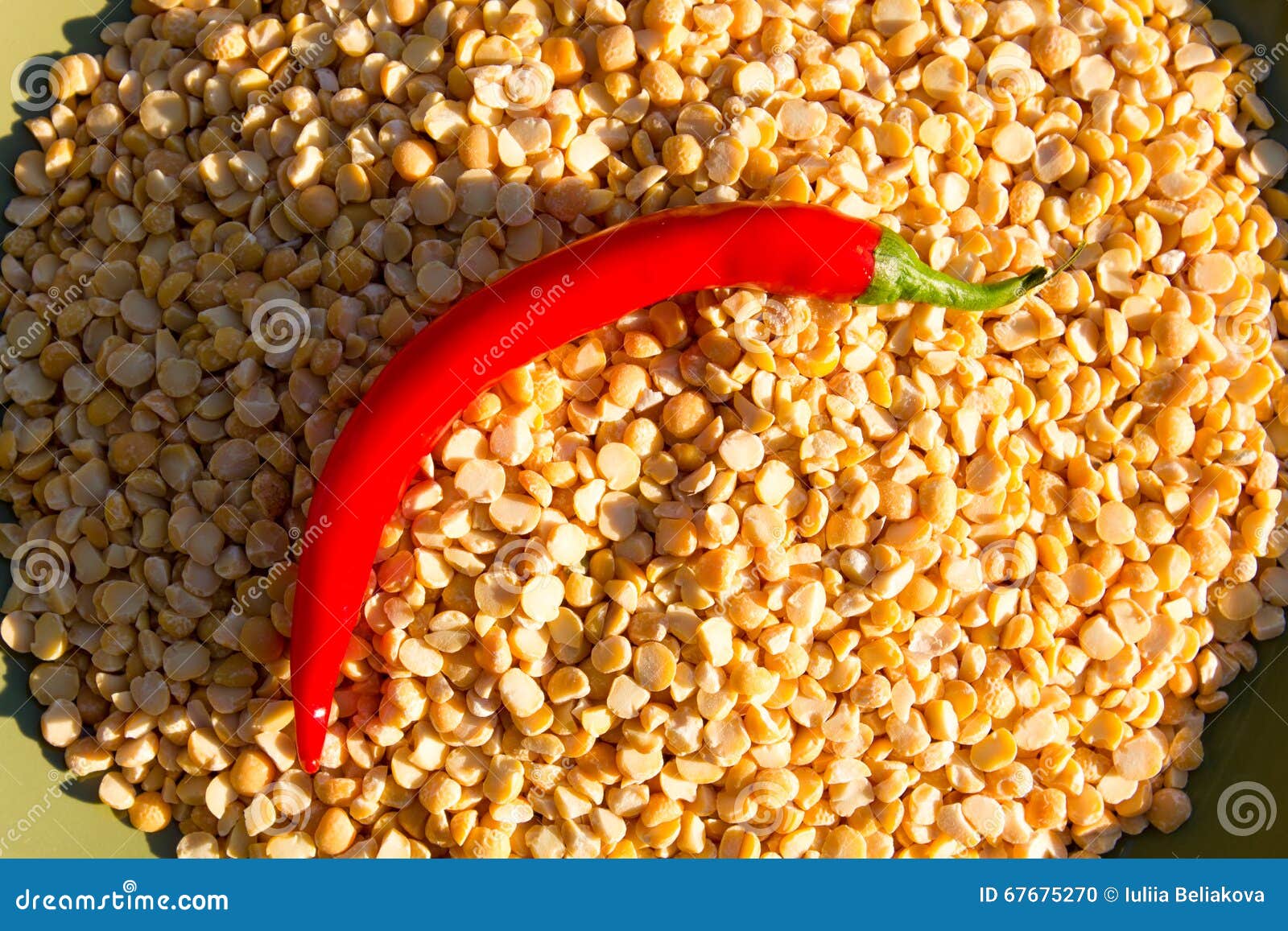Spicy Chili Pepper in a Dish with Peas Stock Photo Image of creamy
