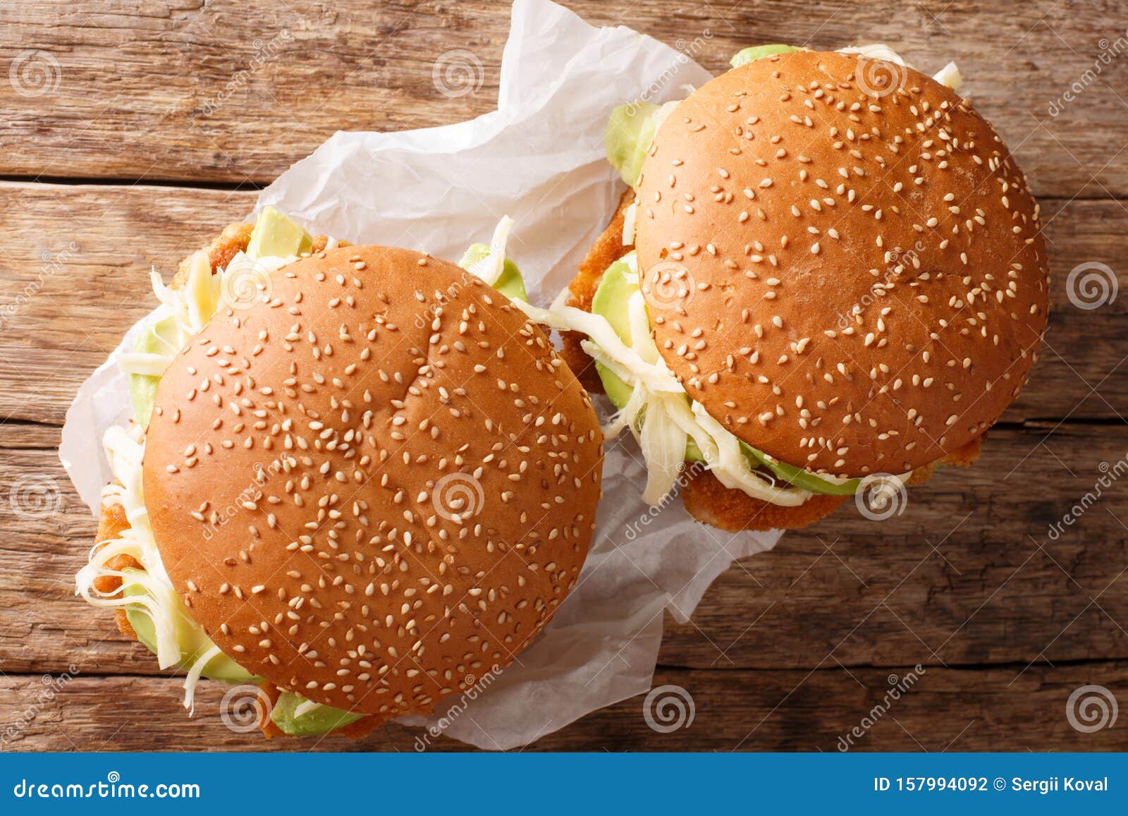 spicy chipotle chicken cemita sandwich  close-up. horizontal top view