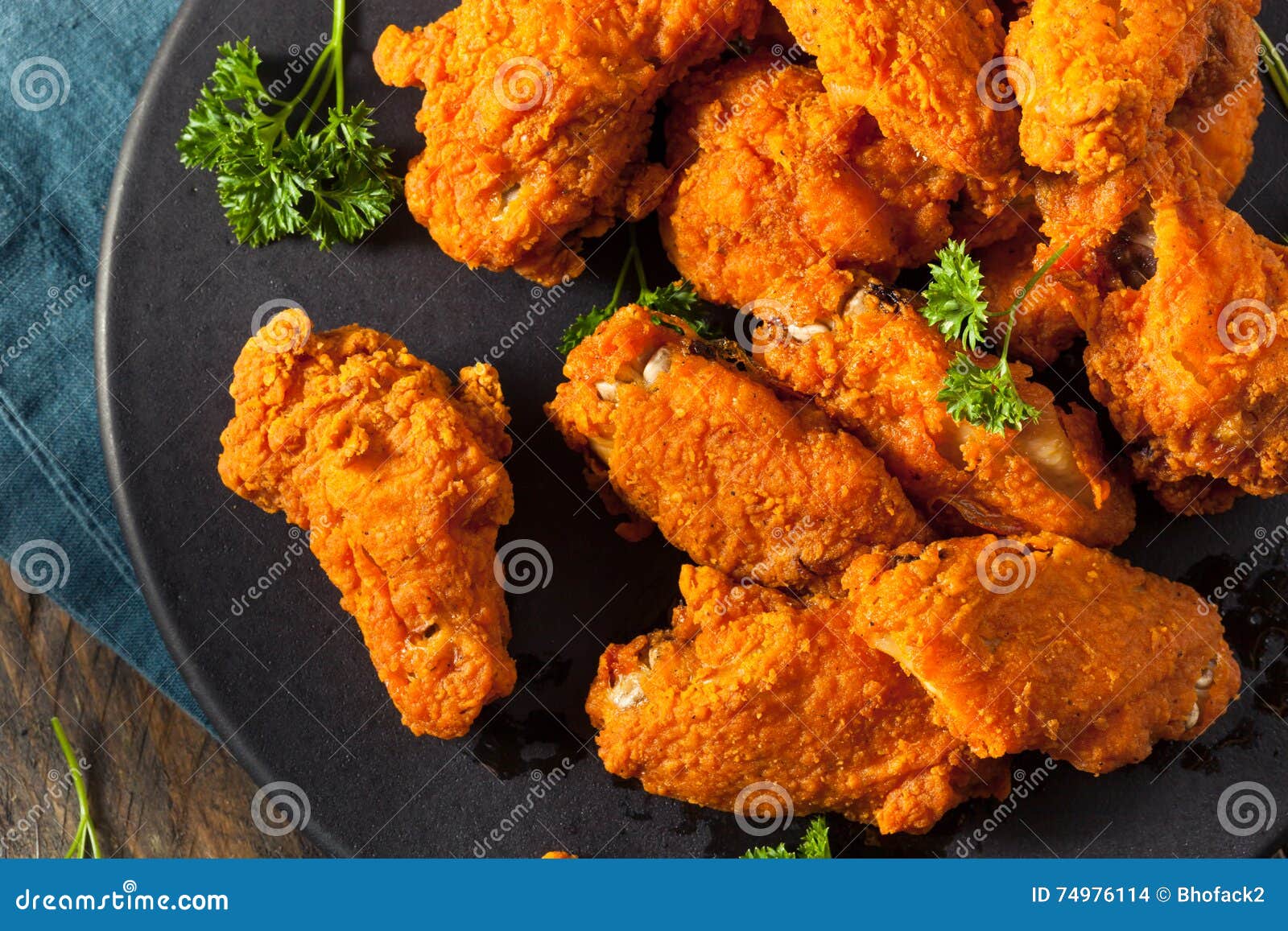 Spicy Deep Fried Breaded Chicken Wings Stock Photo Image of cooked