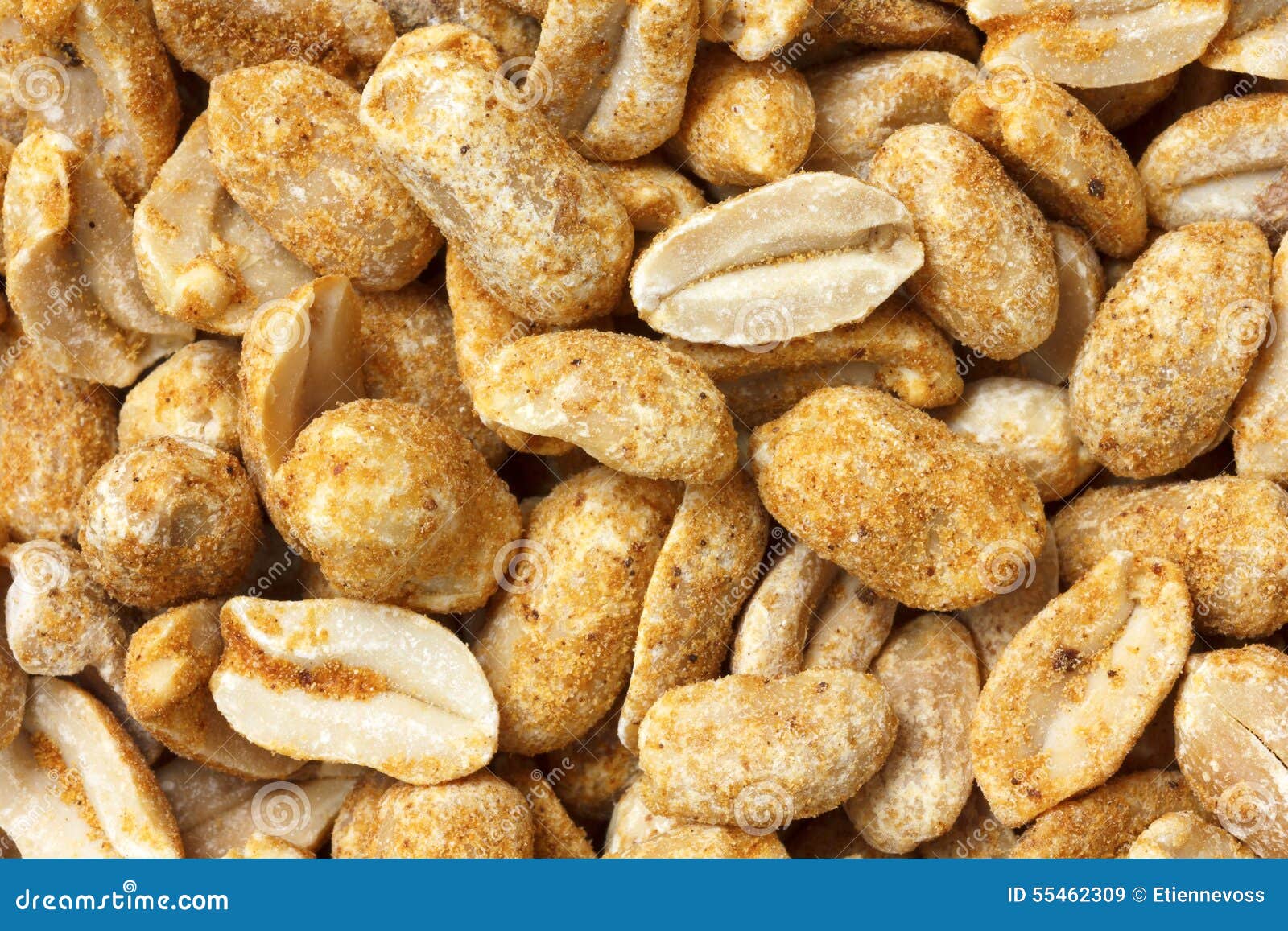 Spicy Dry Roasted Peanuts Detail from Above. Stock Image Image of