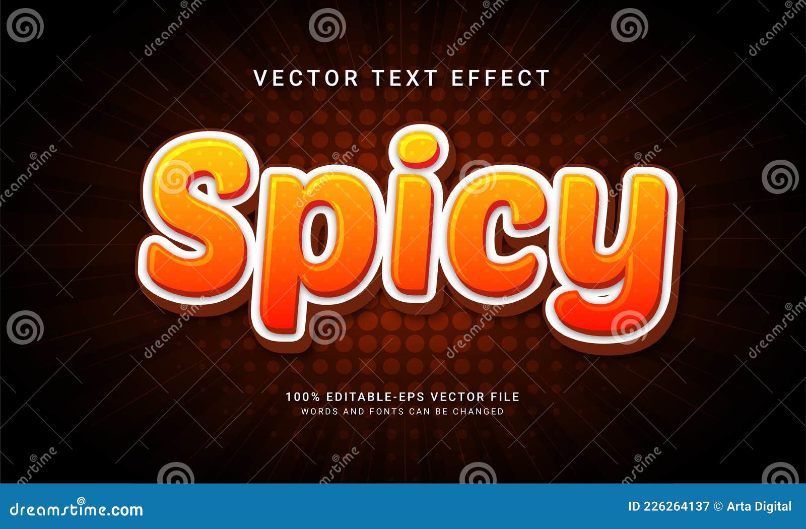 Spicy Editable Text Effect with Hot Food Menu Theme Stock Vector