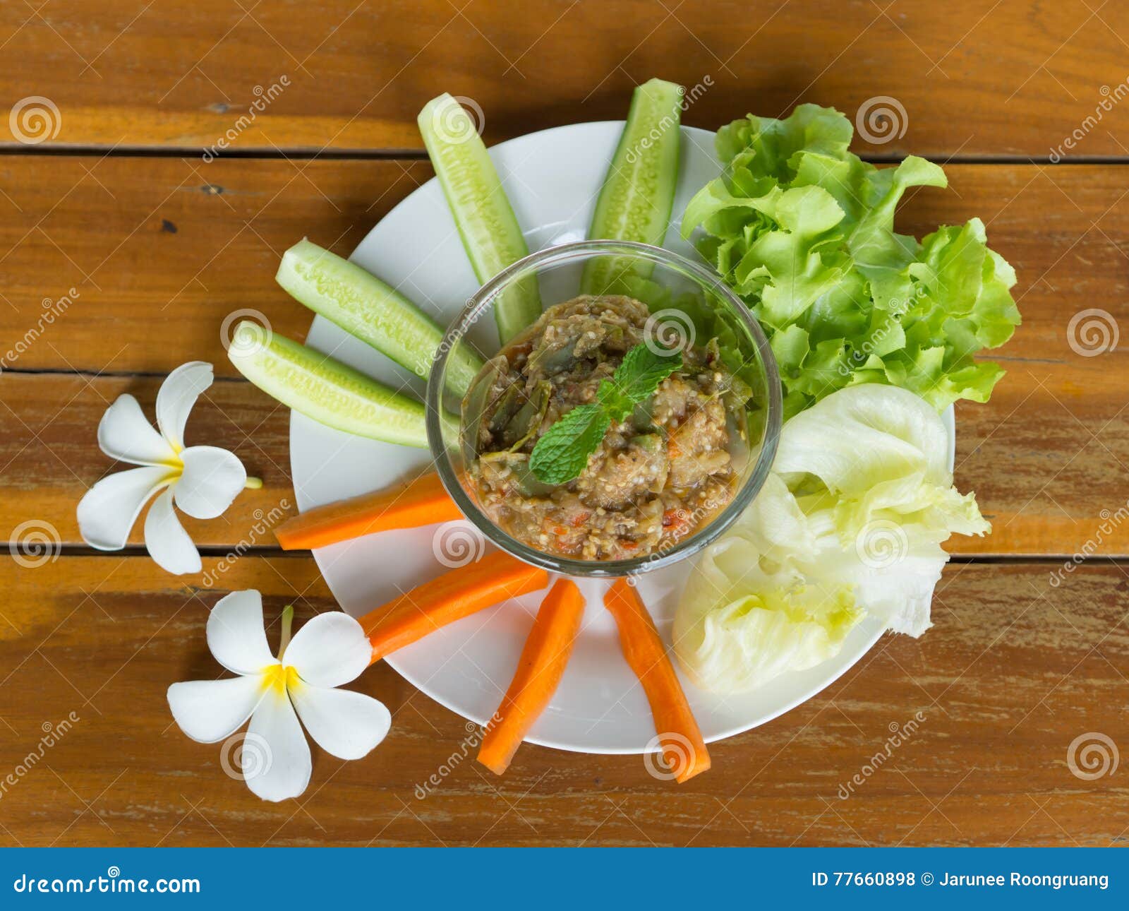 Spicy eggplant chili dip stock photo. Image of parsley 77660898