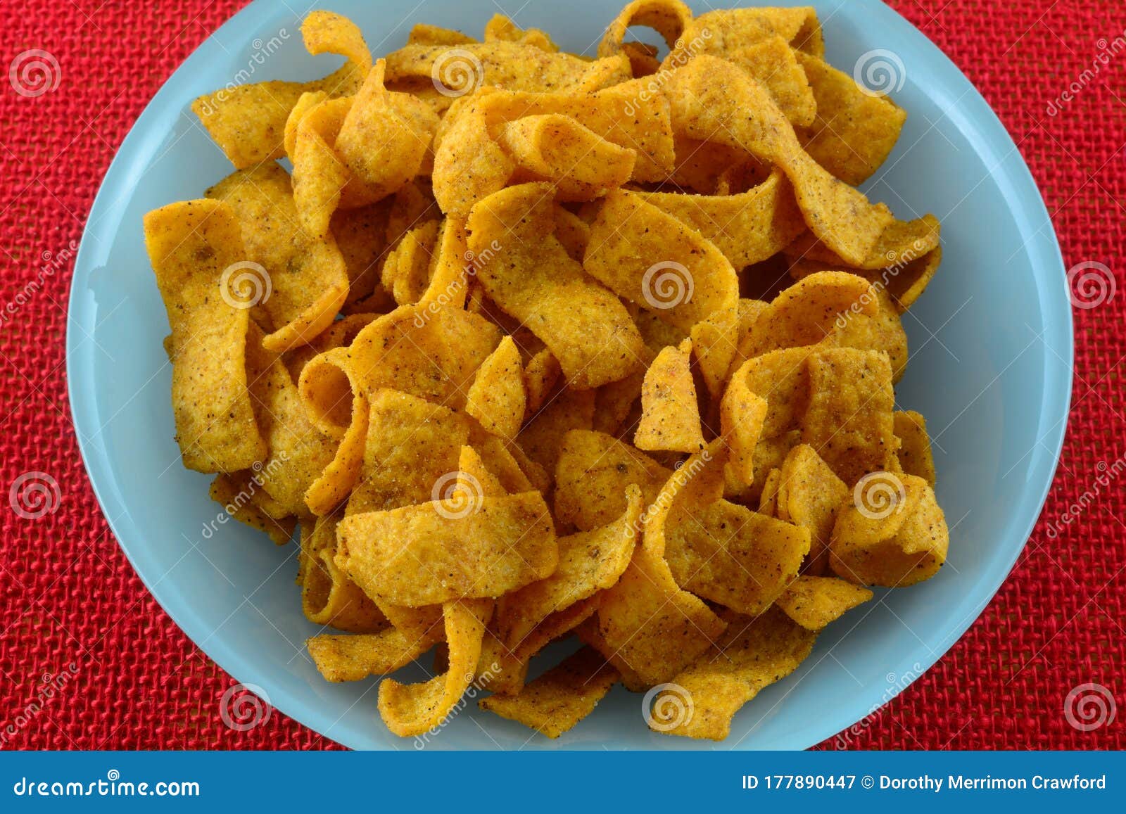 Spicy Flavored Corn Chip Strips Stock Image Image of tasty