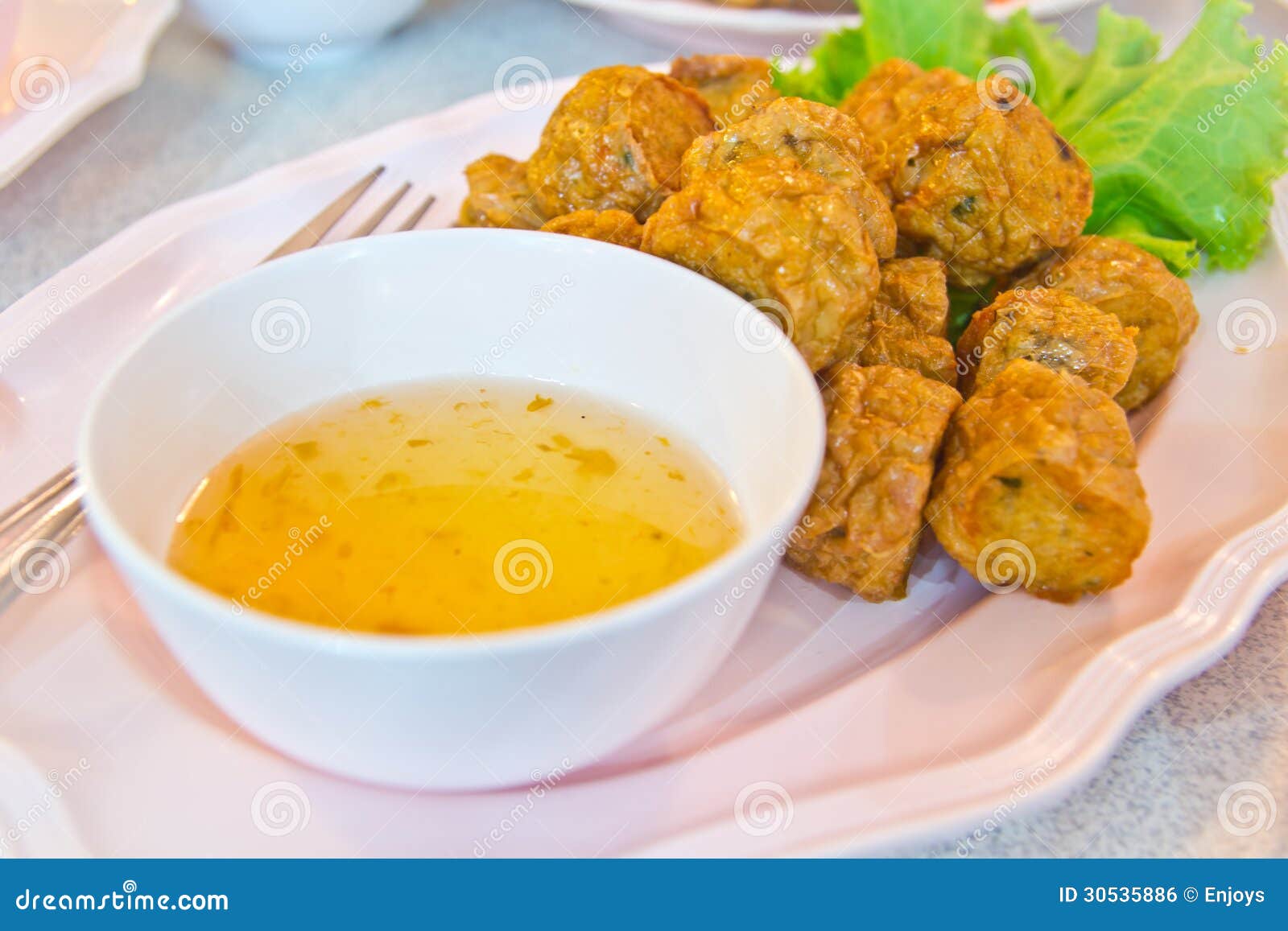 Spicy fried fish ball stock photo. Image of fried, meal - 30535886