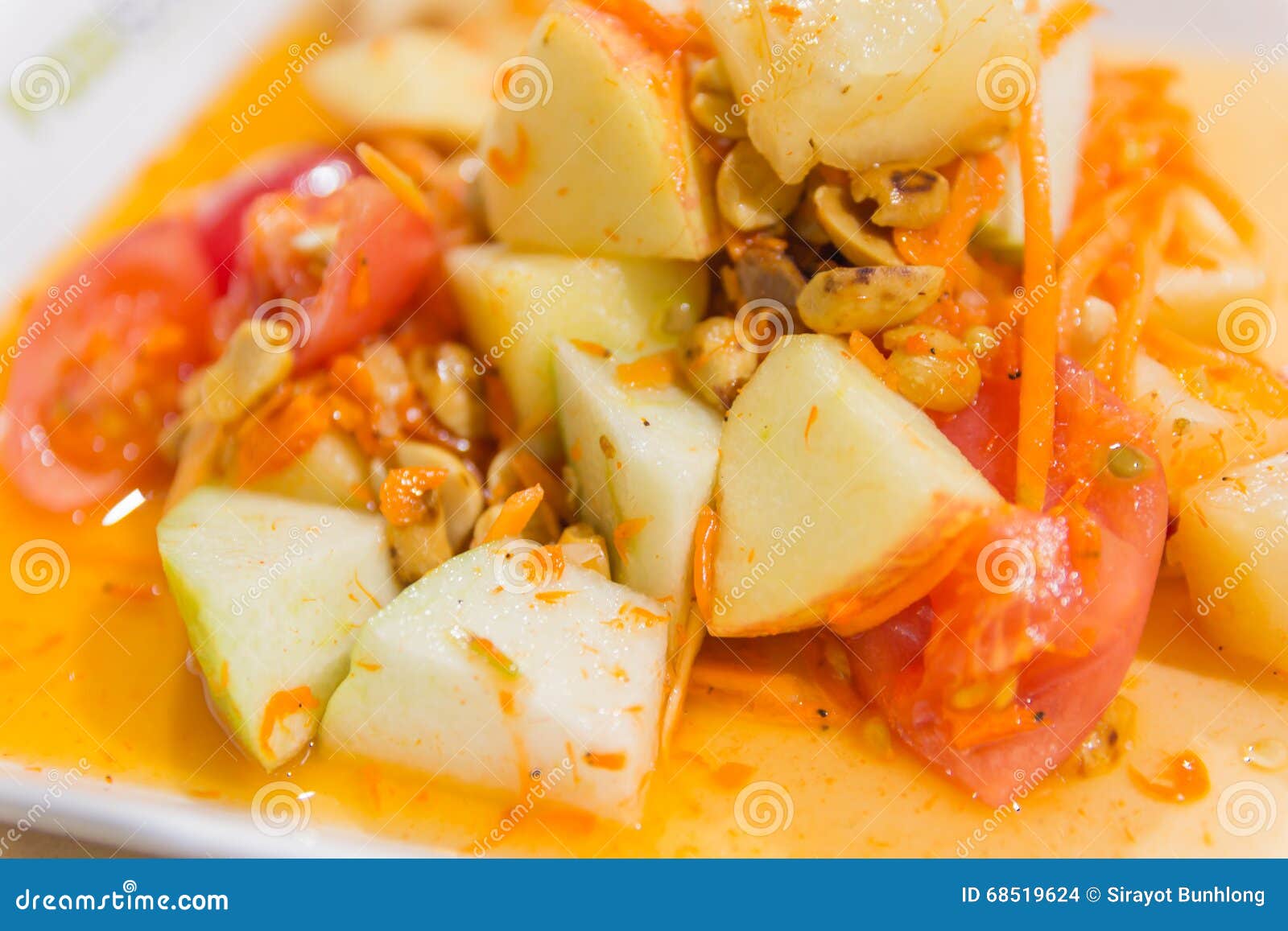 Spicy Fruit Salad Thai Food Stock Photo Image of asia, plate 68519624