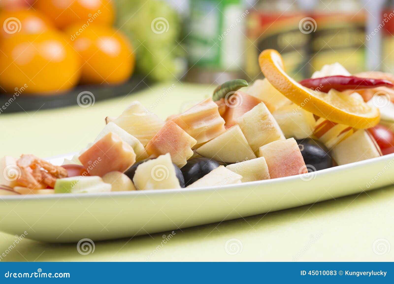 Spicy Fruit Salad Thai Style Stock Image Image of green, chili 45010083