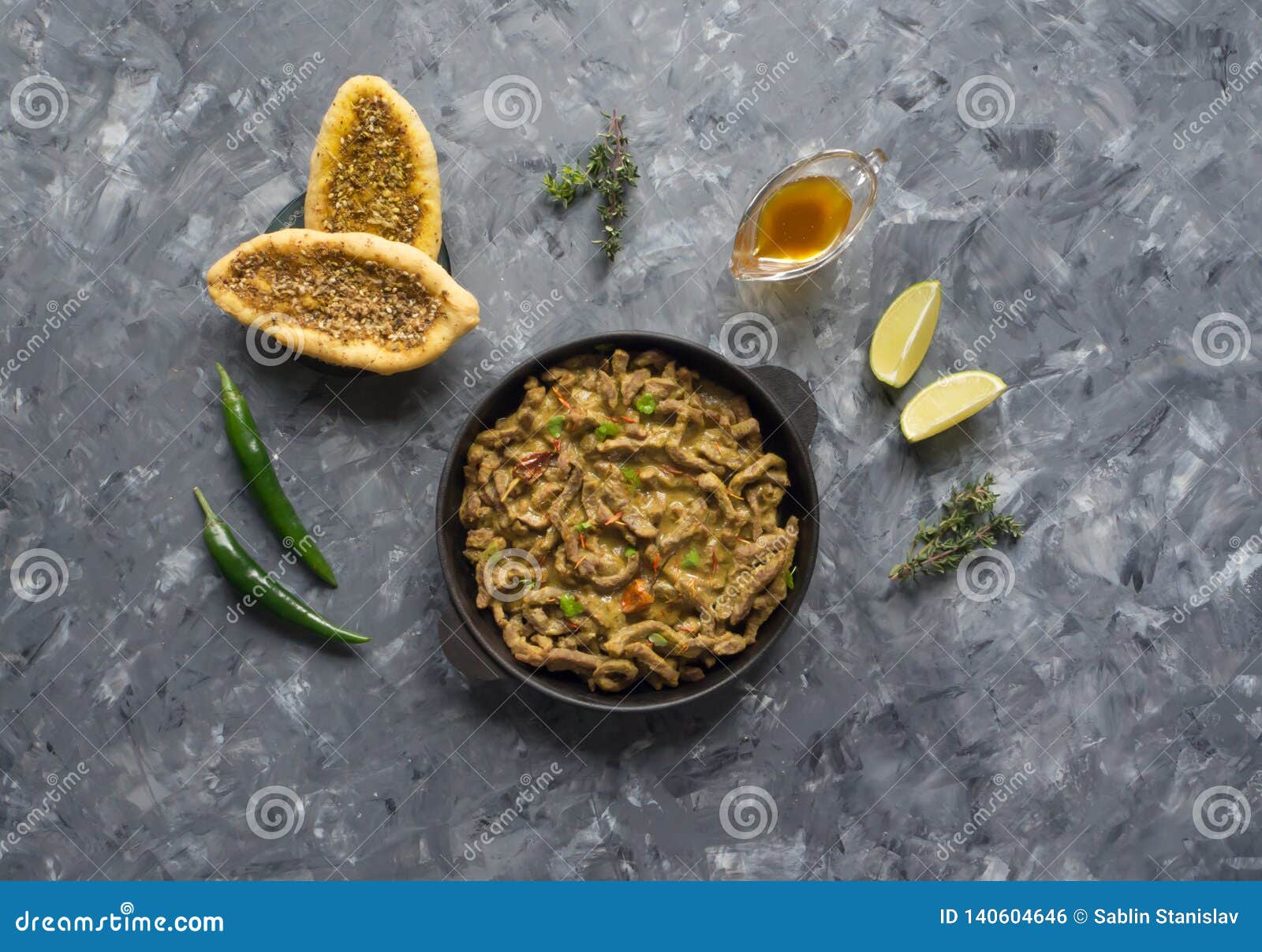 Spicy Indian Beef Curry. Indian Dish with Meat Stock Photo - Image of
