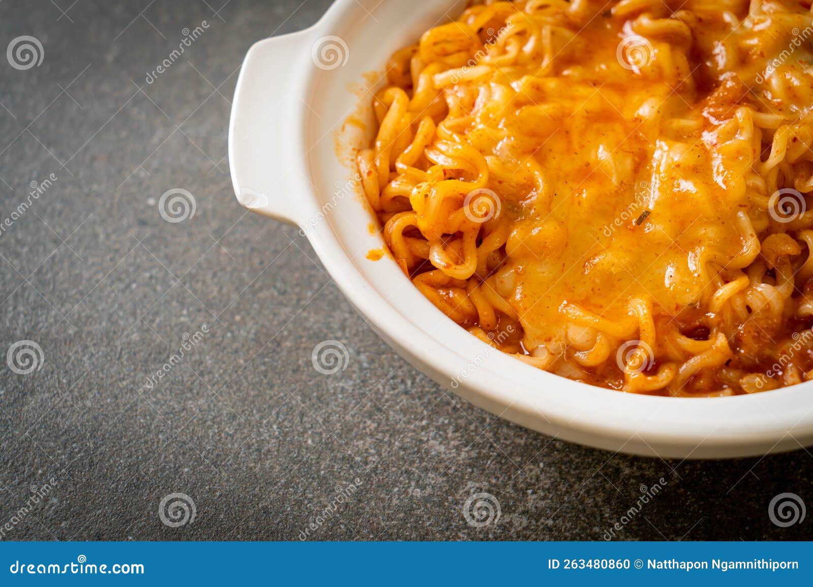 Spicy Instant Noodle with Cheese Stock Photo Image of dinner