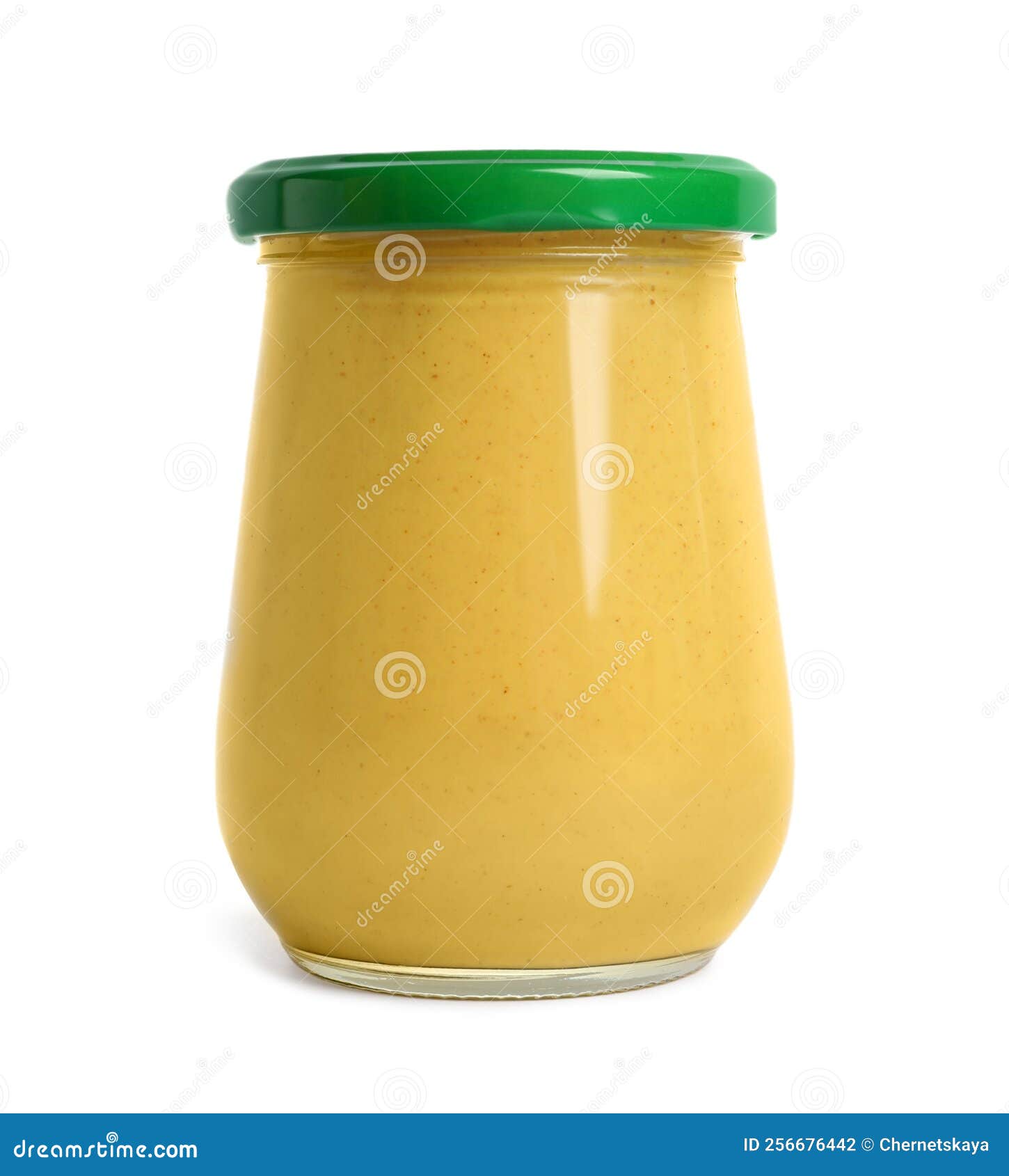 Spicy Mustard in Glass Jar Isolated on White Stock Photo Image of