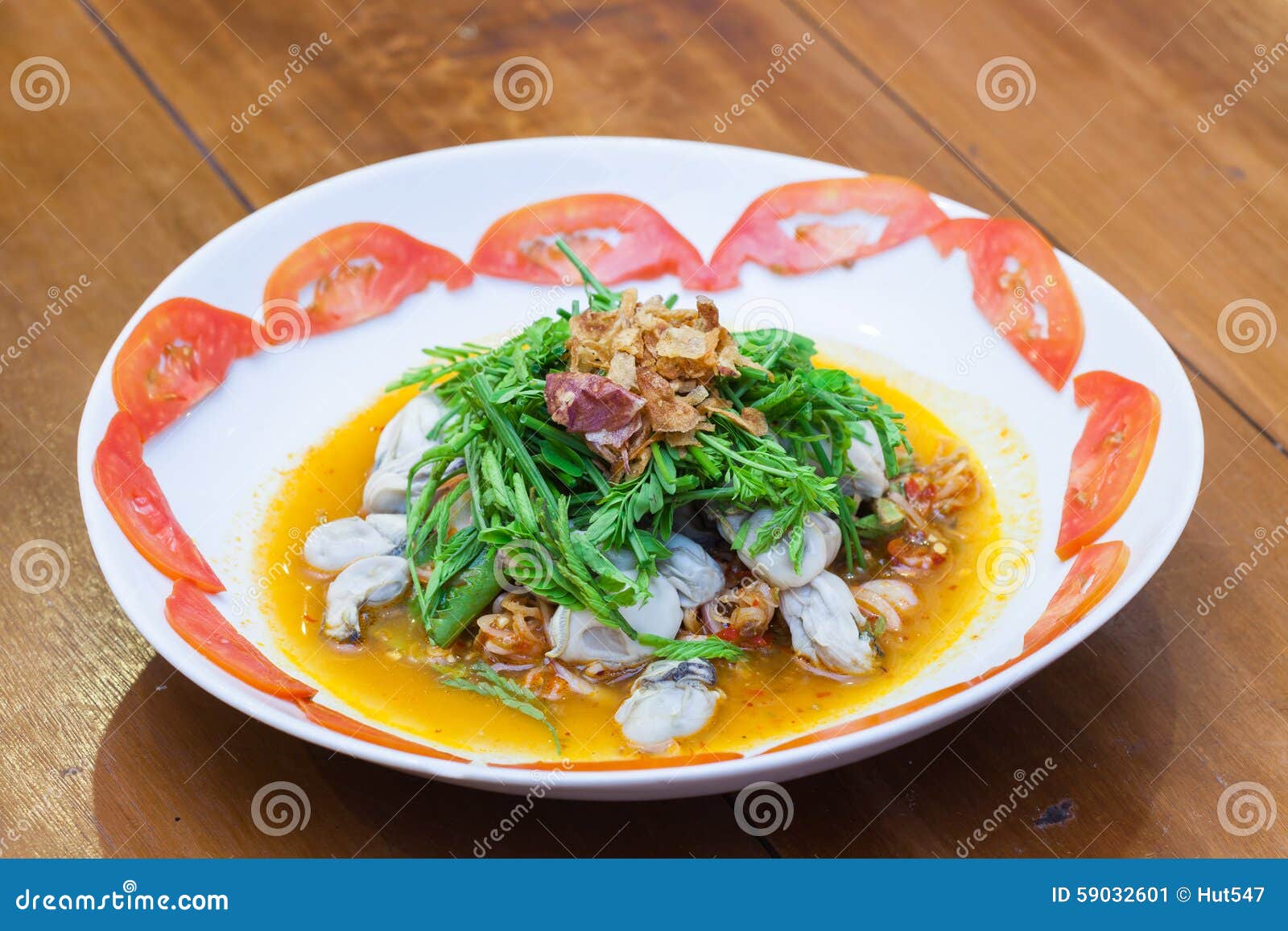 Spicy Oysters Salad stock image. Image of prepared, cuisine 59032601