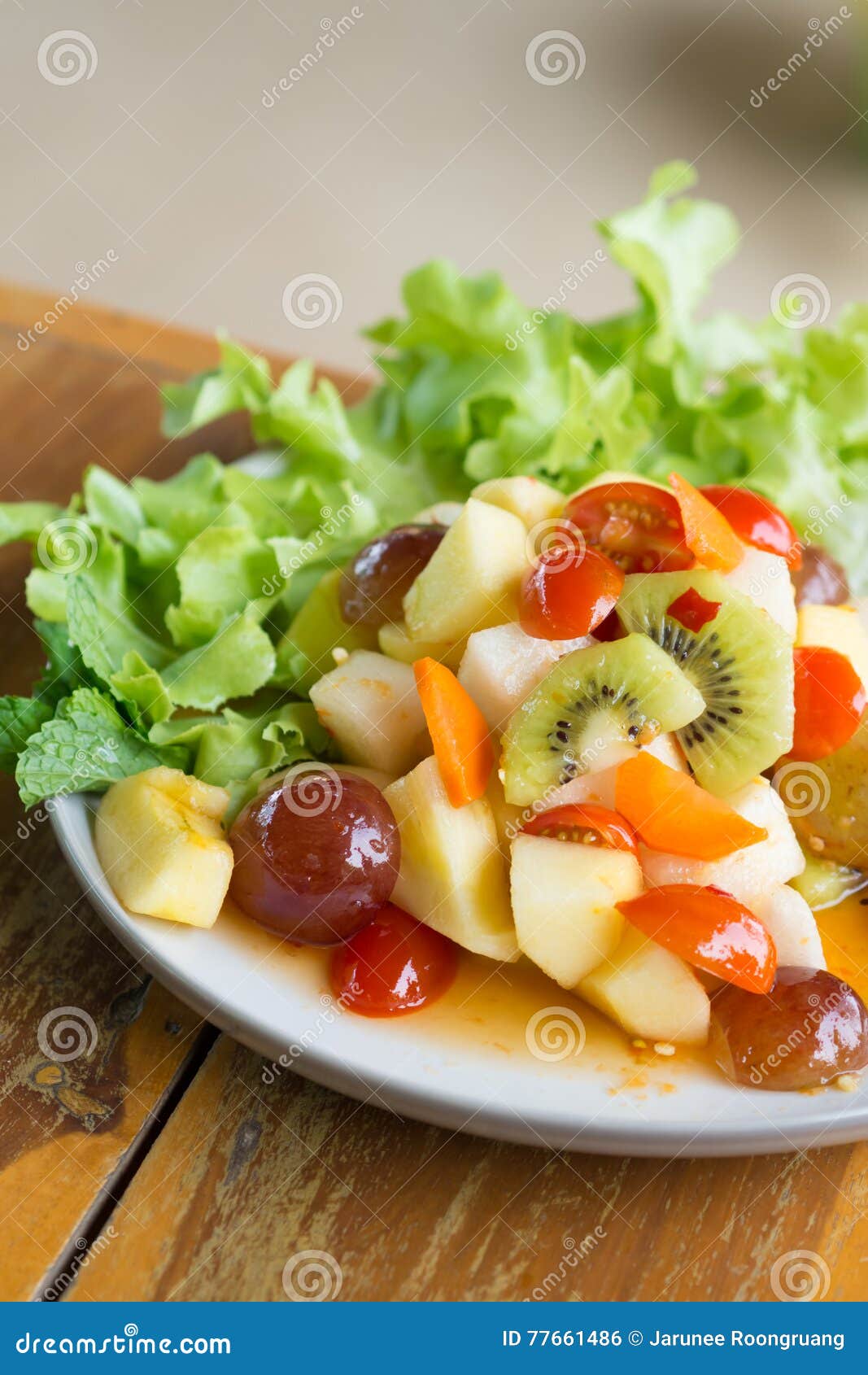 Spicy salad mixed fruit stock photo. Image of ingredient 77661486