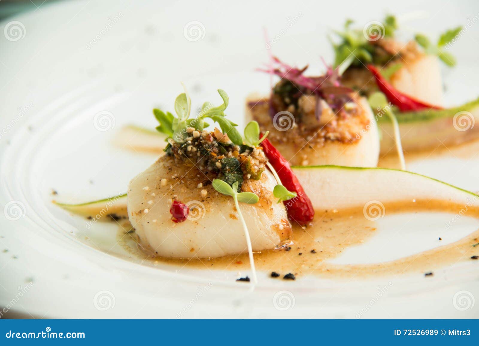 Spicy Scallop Serve in Thai Style Stock Image Image of shell, fish