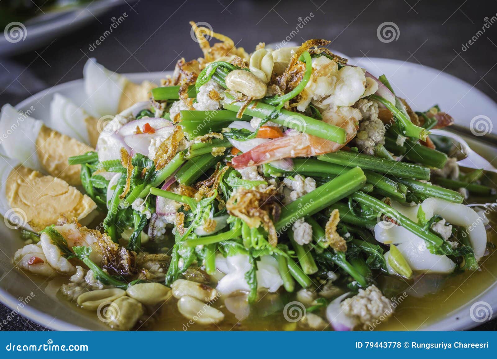 Spicy Seafood Vegetable Salad Stock Photo Image of herb, restaurant