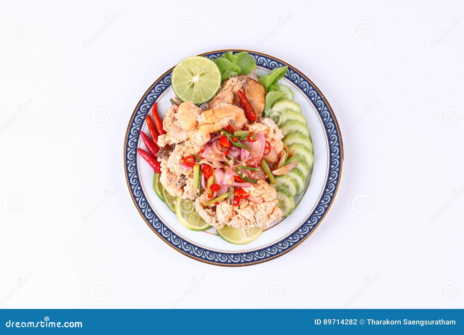 spicy sour carp eggs of silver barb fish salad