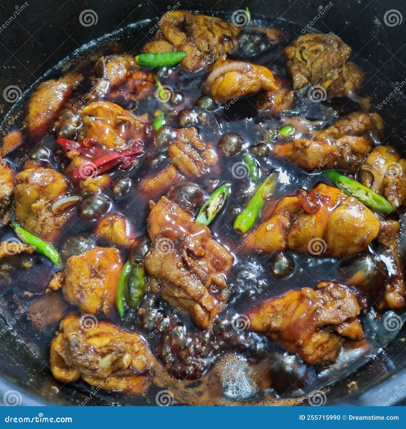 Spicy soy sauce chicken stock photo. Image of cooking 255715990