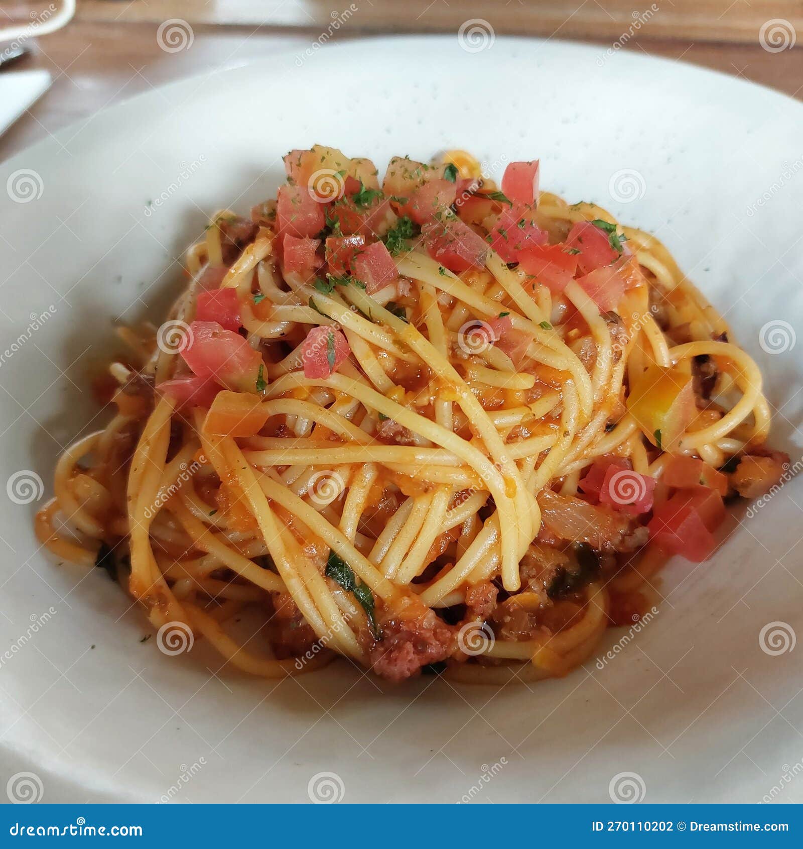Spicy Spaghetti Bolognese stock photo. Image of bolognese 270110202