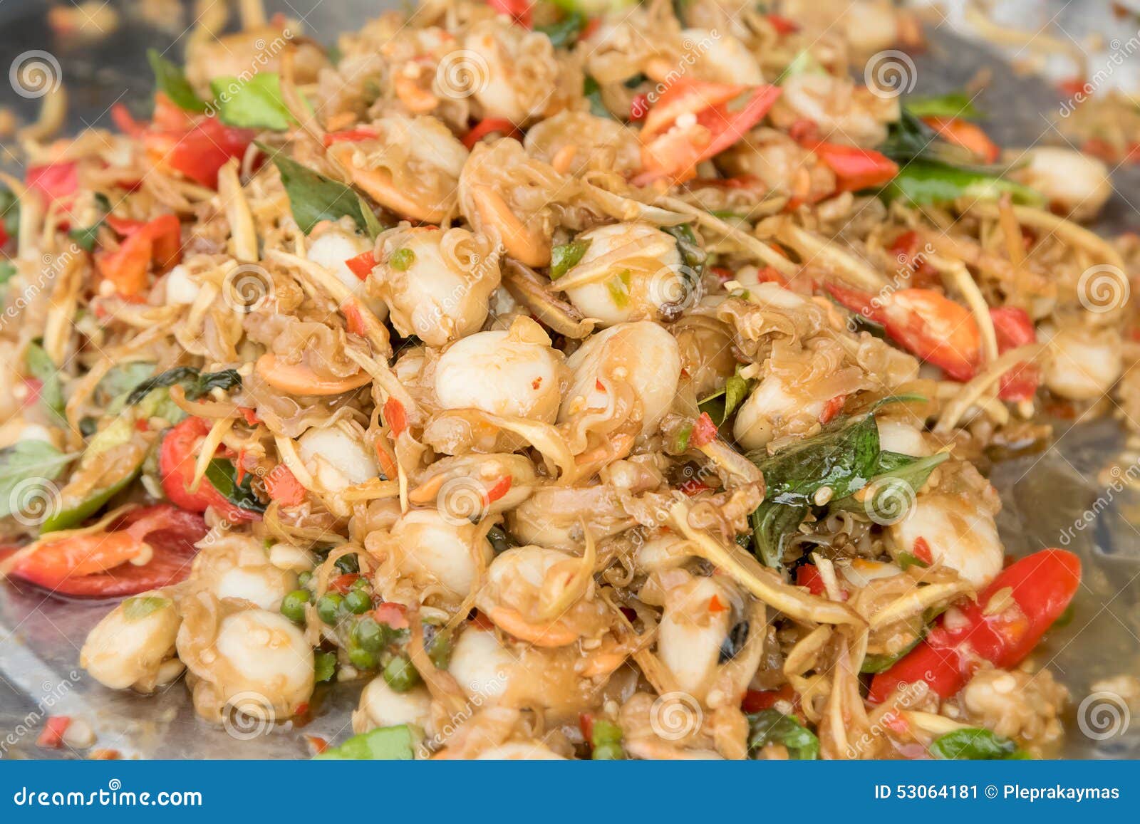 Spicy Stir Fried Scallops stock image. Image of fresh - 53064181