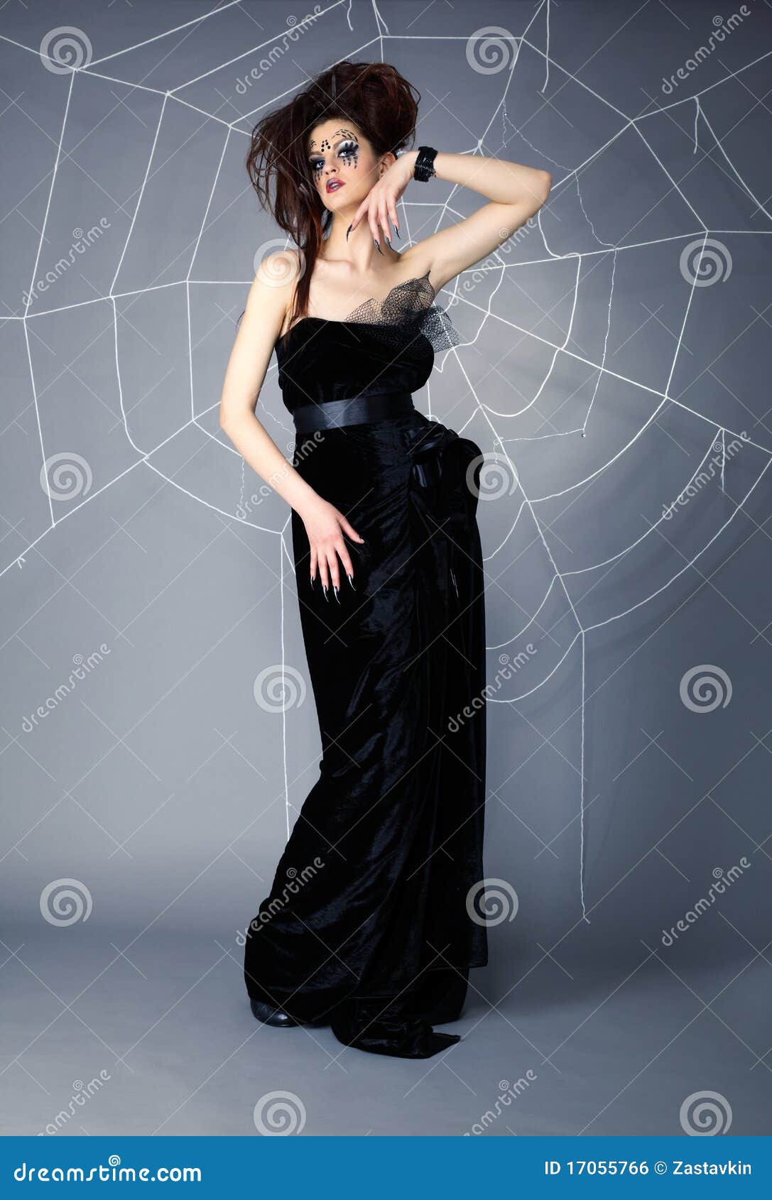 Spider girl and web stock photo. Image of body, grasping - 17055766
