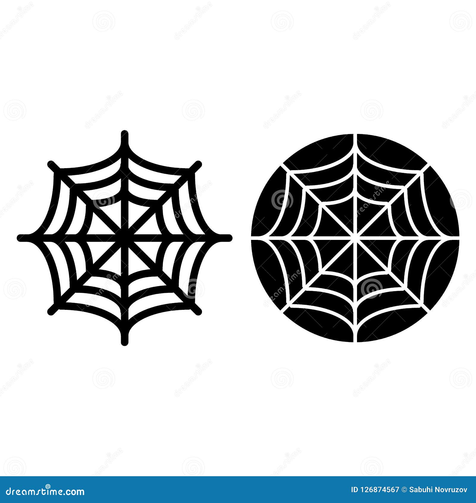 spider net line and glyph icon. spider web    on white. cobweb outline style , ed