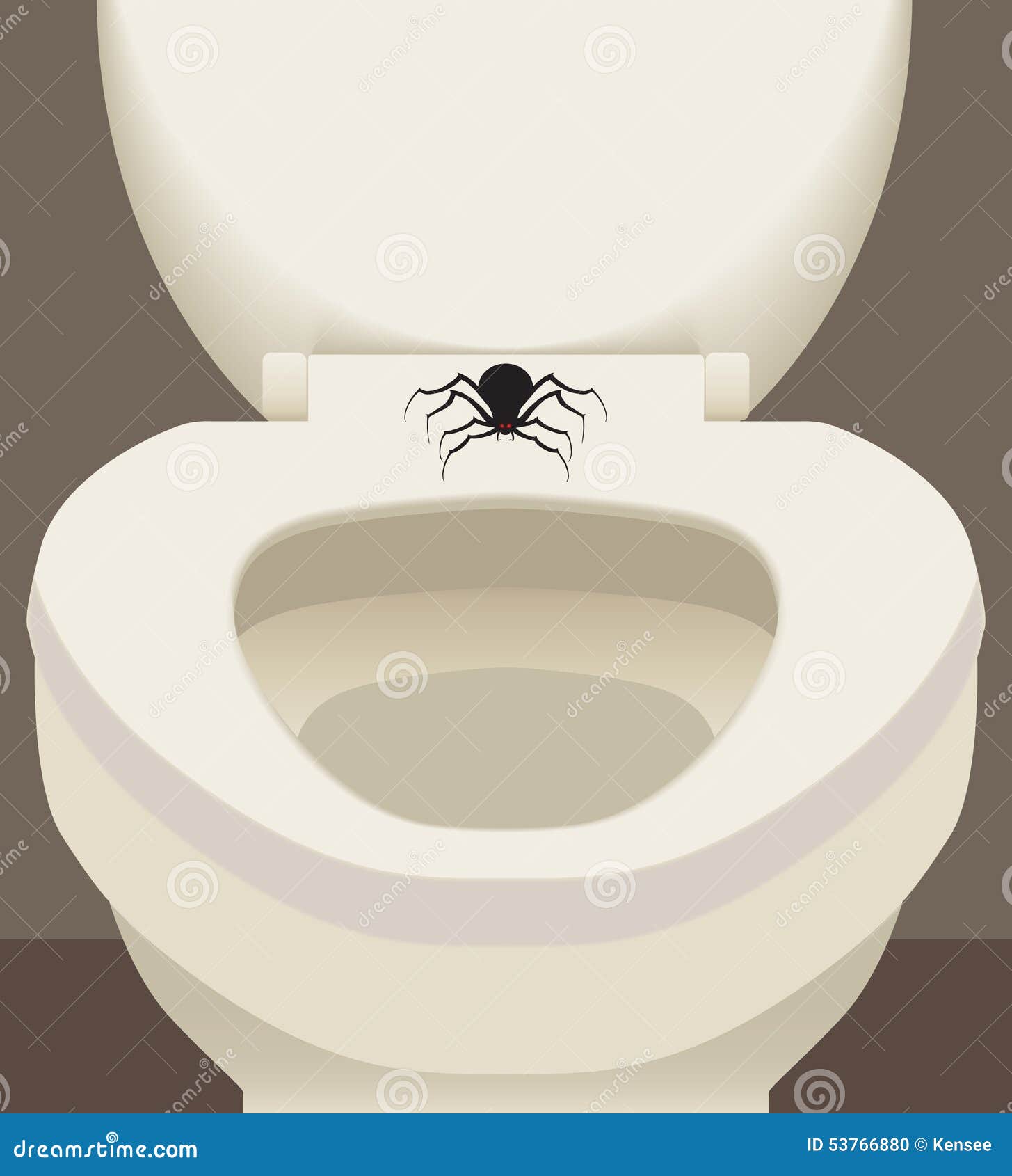 Spider on Toilet Seat stock vector. Illustration of beige 53766880