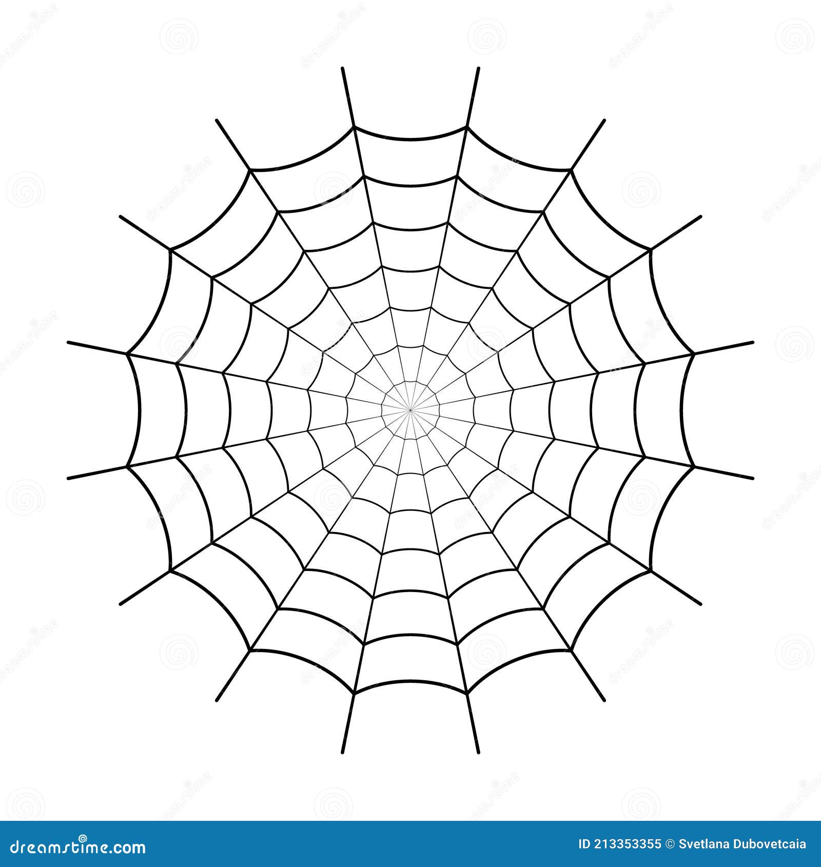 Spider web icon. Circle cobweb vector silhouette. Spiderweb clip art. Flat  vector illustration. Stock Vector