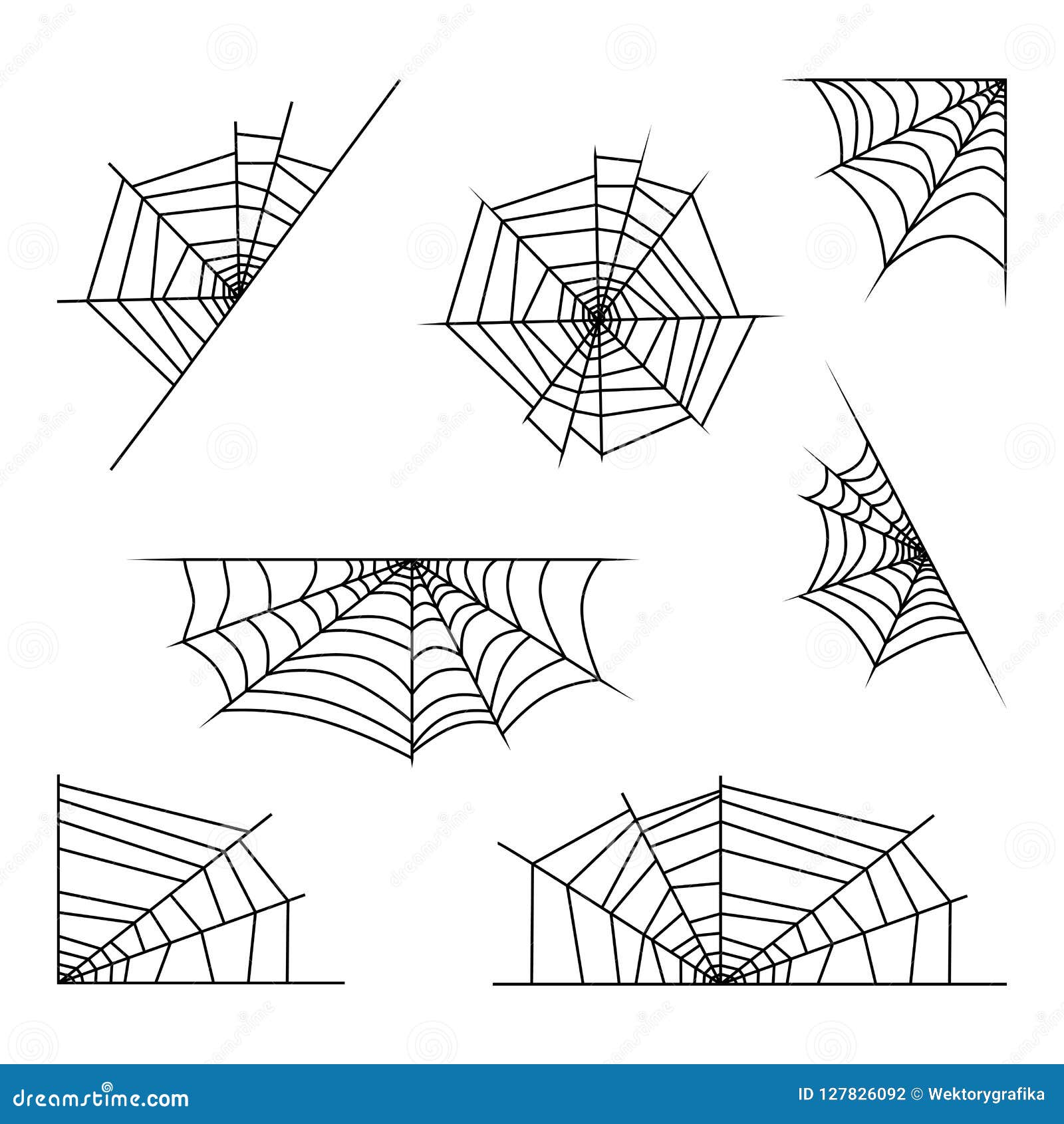 spider web set halloween   on white background
